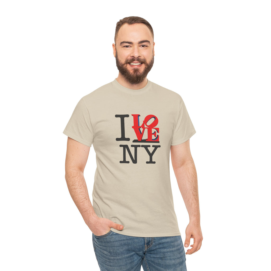 I Love NY Heavy Cotton Tee    NYC Gift Souvenir T-Shirt