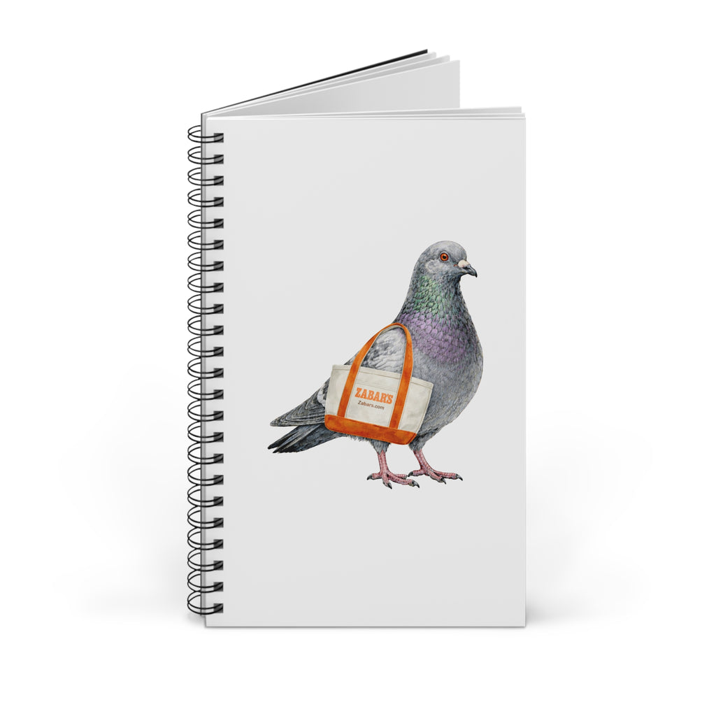 Customizable Upper West Side NYC Pigeon Spiral Journal | Grocery Shopper Bird Lovers Notebook