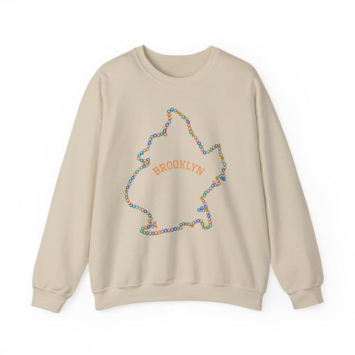 Brooklyn Map Subway Signs Sweatshirt | NYC Crewneck Sweater