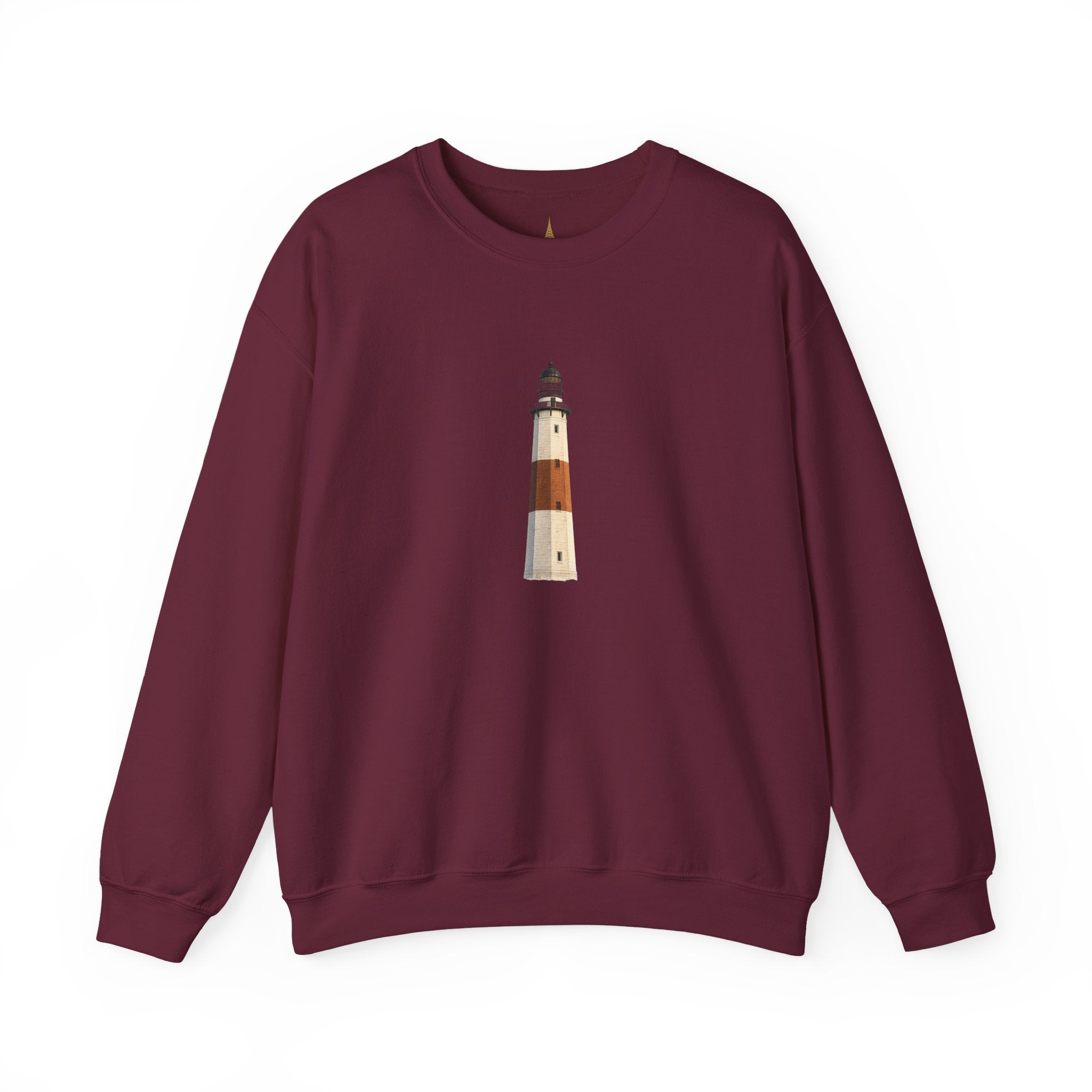 Montauk Lighthouse Minimalist Crewneck Sweatshirt — Montauk Coastal Nautical Graphic Sweater