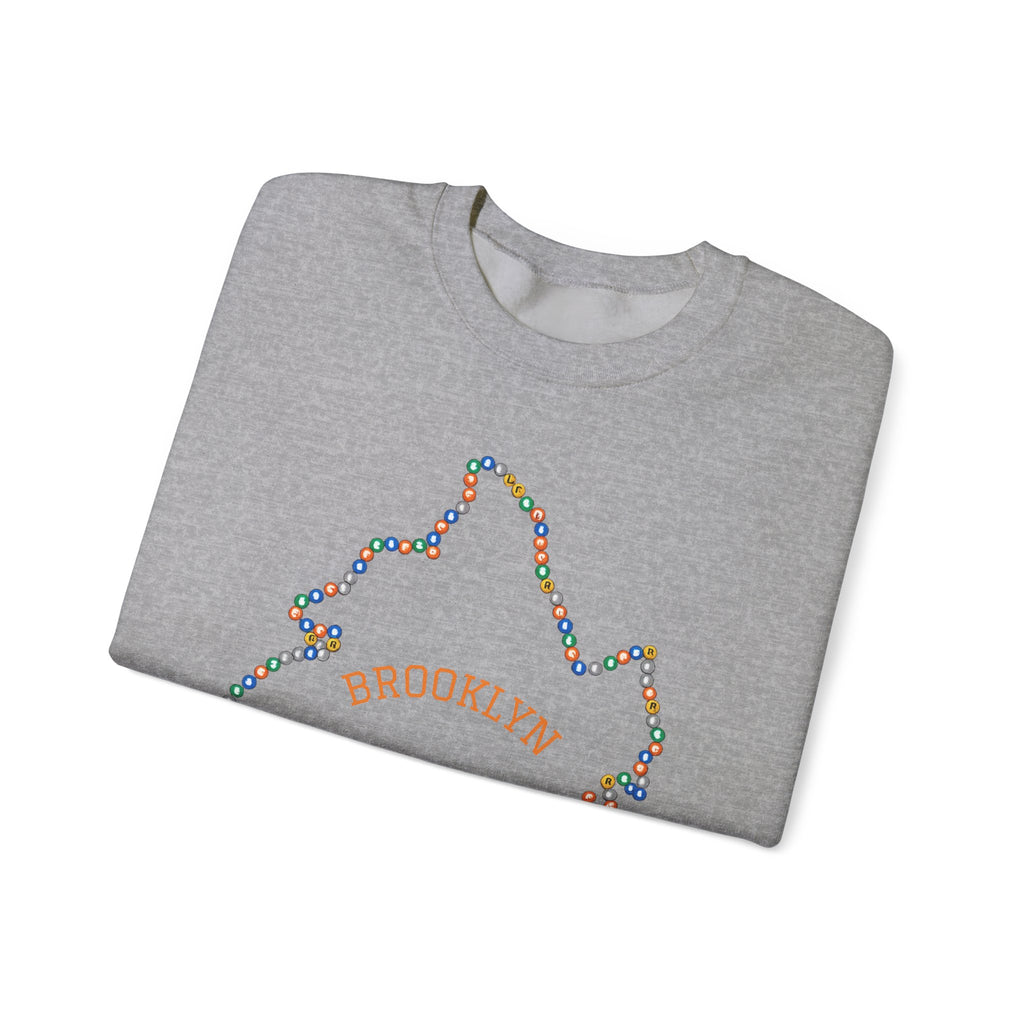 Sudadera con mapa del metro de Brooklyn | Suéter de cuello redondo de NYC