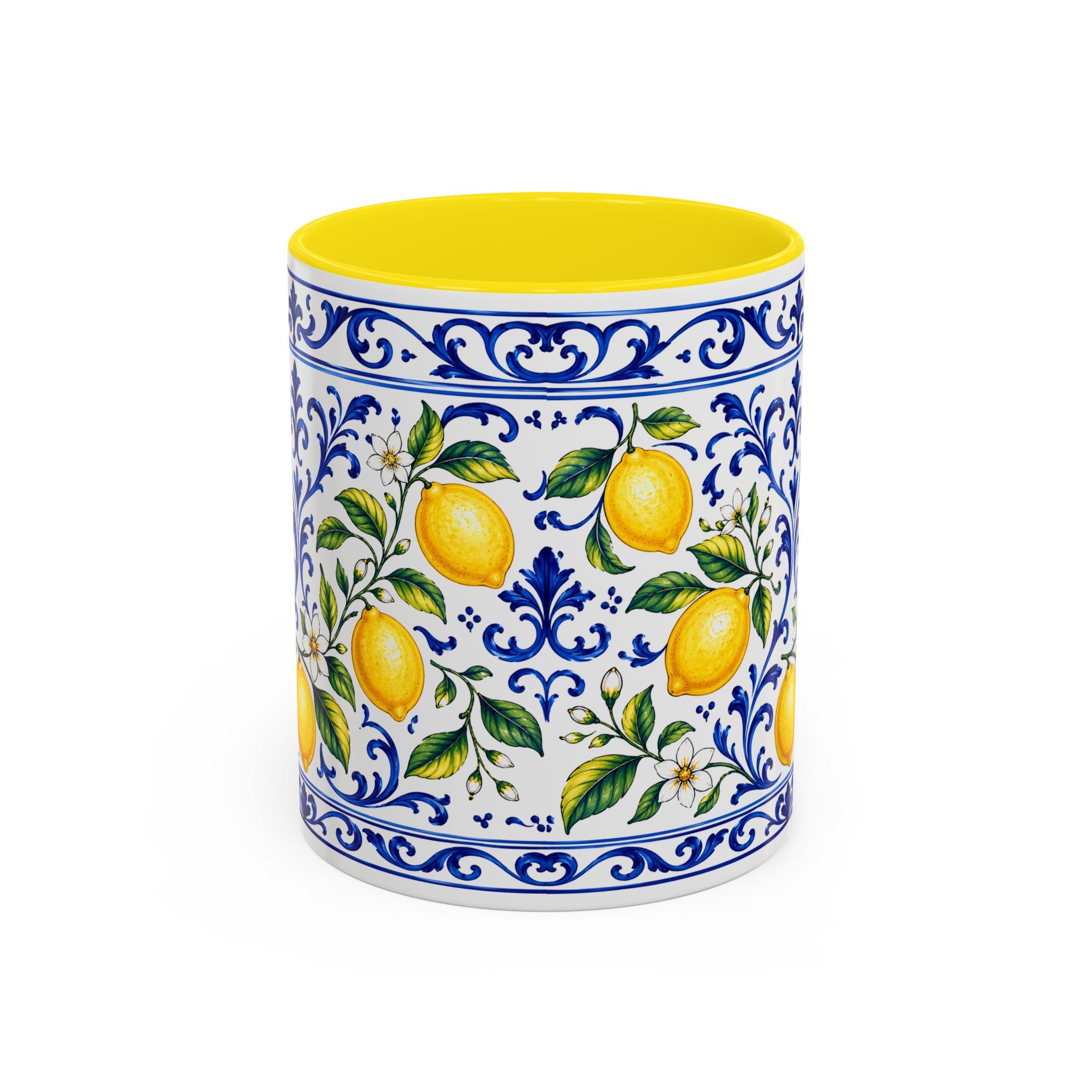 Little Italy Amalfi Blue with Lemon Mug — Blue Ceramic Kitchen Mug (11oz)