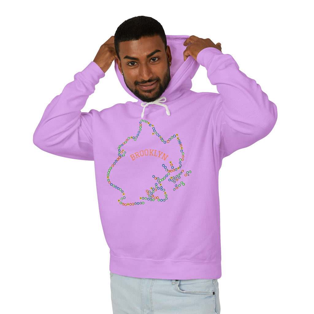 Sudadera con capucha del metro de Brooklyn | Sudadera con capucha con el contorno del distrito de Nueva York