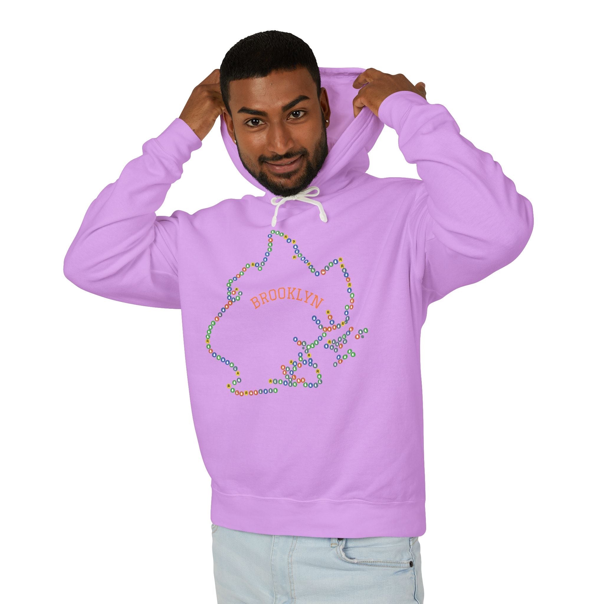 Sudadera con capucha del metro de Brooklyn | Sudadera con capucha con el contorno del distrito de Nueva York