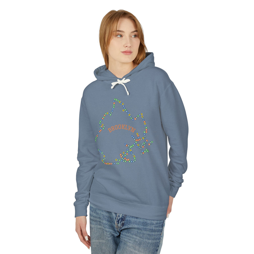 Sudadera con capucha del metro de Brooklyn | Sudadera con capucha con el contorno del distrito de Nueva York