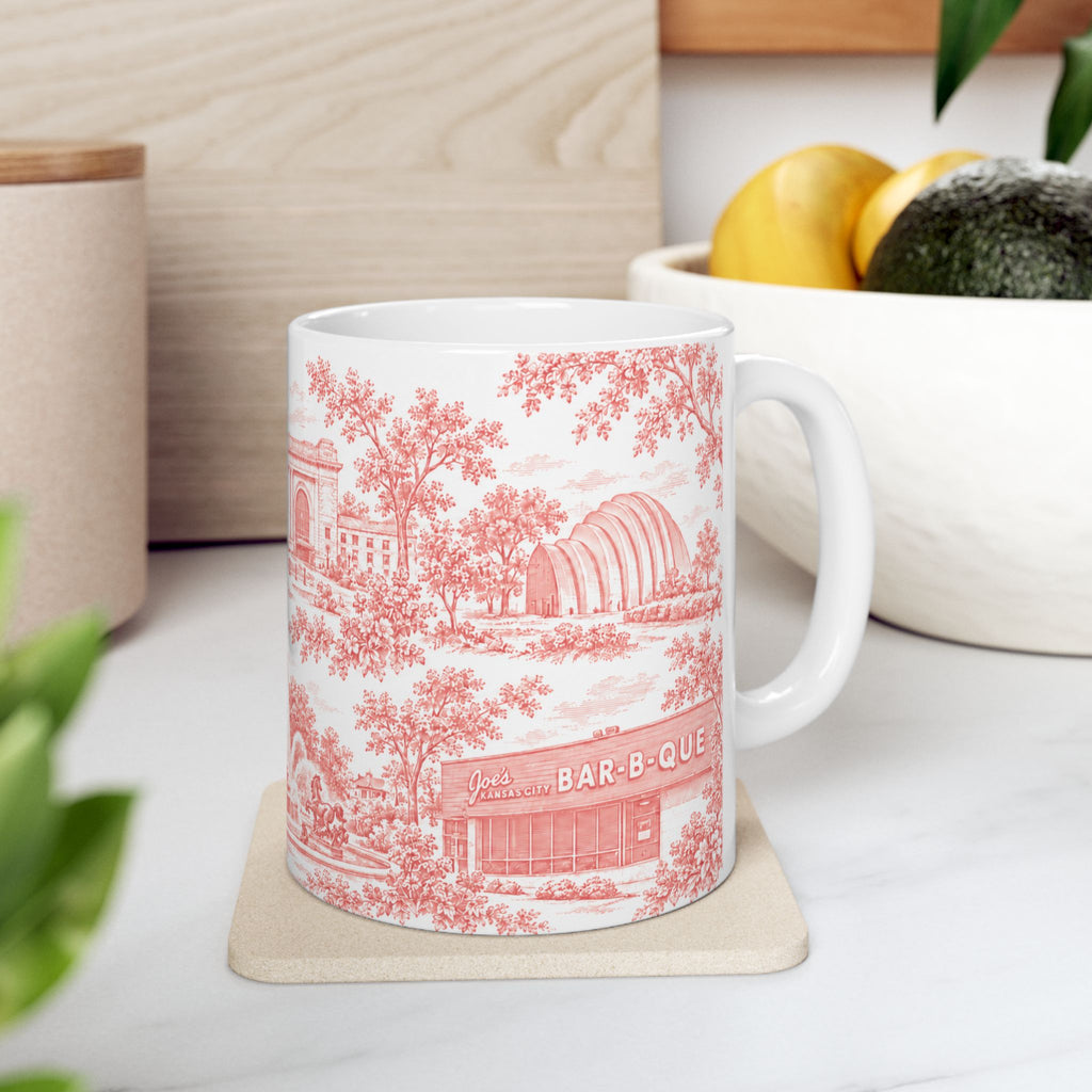 Kansas City Red Toile de Jouy 11oz Ceramic Mug