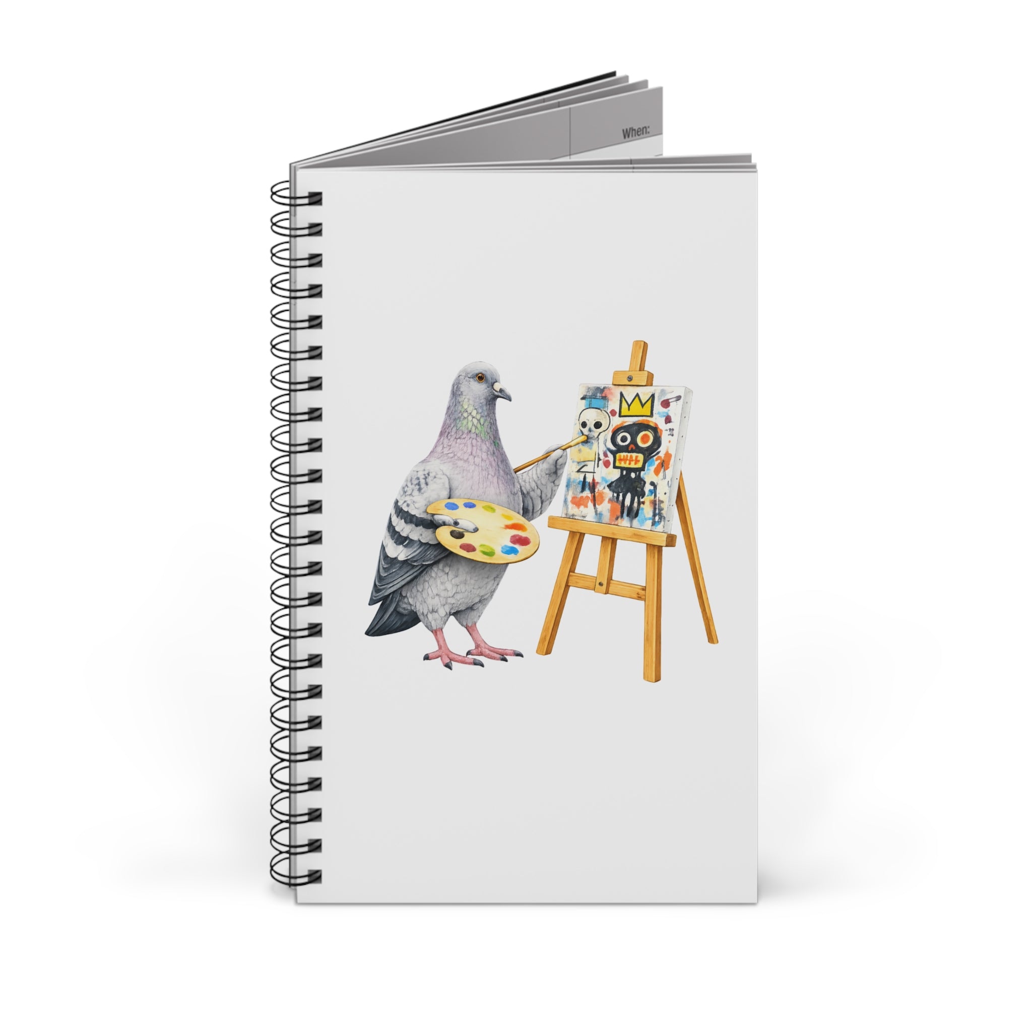 Customizable SoHo NYC Pigeon Spiral Journal |  New York Basquiat Artist Painter Bird Lovers Notebook