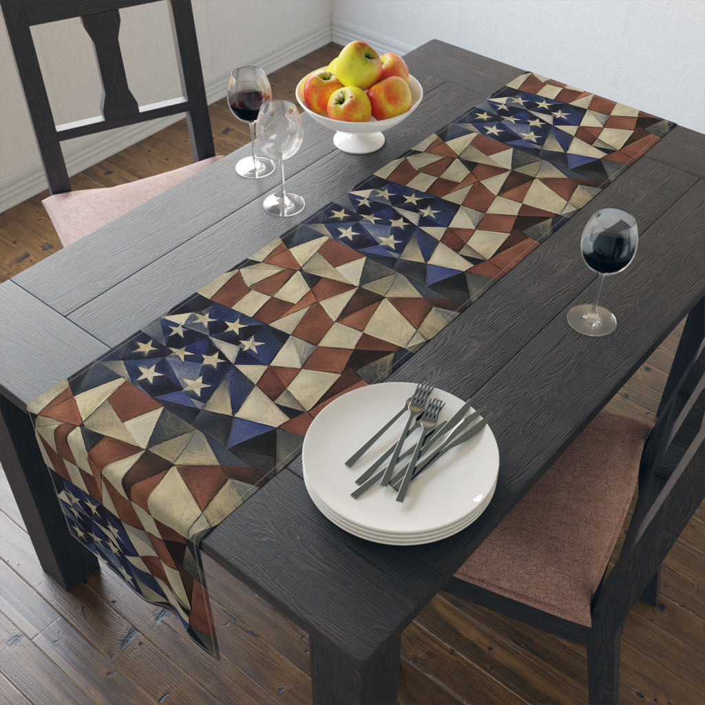 4th of July Table Runner — America 250 Red, White and Blue Table Runner