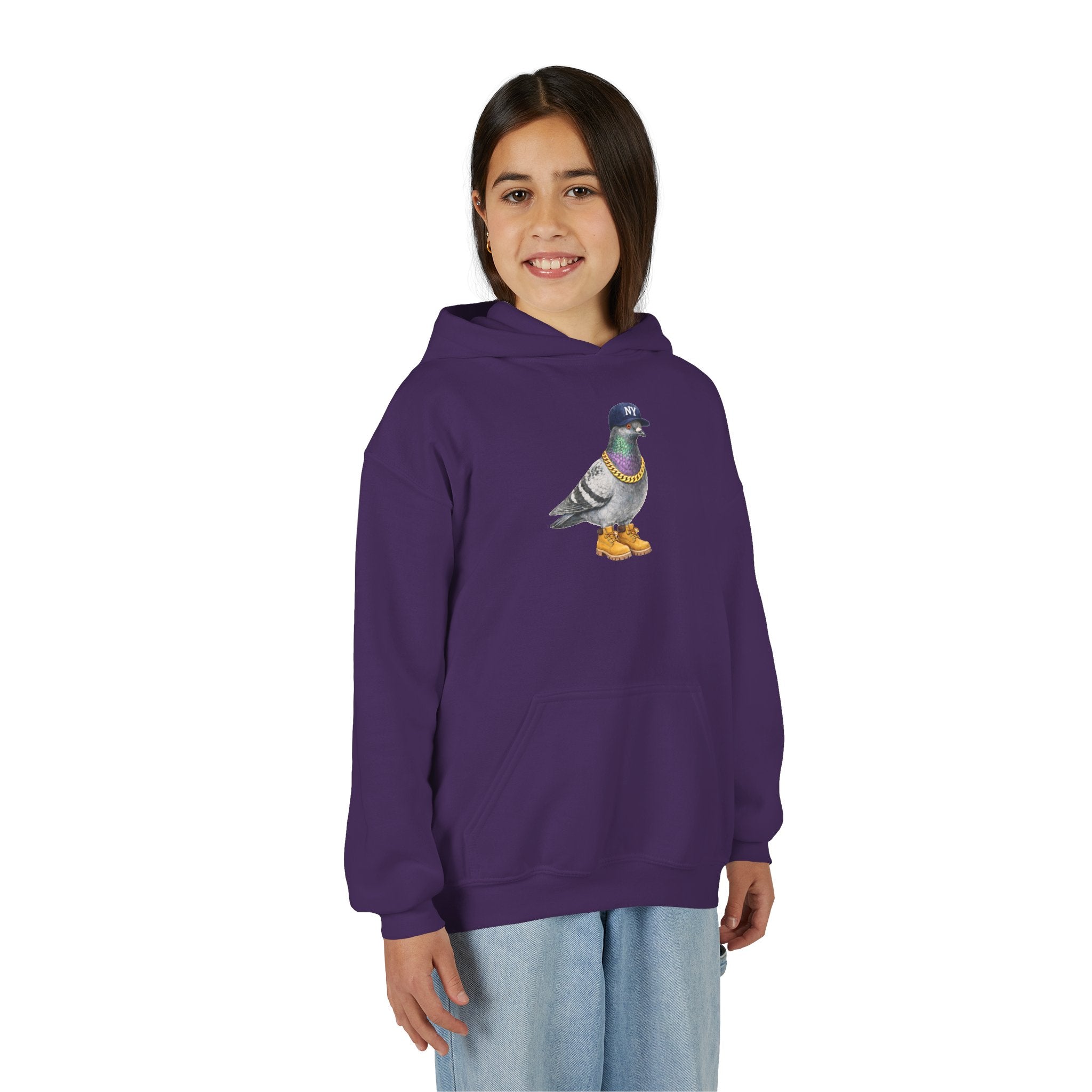 Customizable Bronx NYC Pigeon NYC Kids Hoodie | New York Baseball Sports Fan Bird Lovers Childrens Hooded Sweatshirt