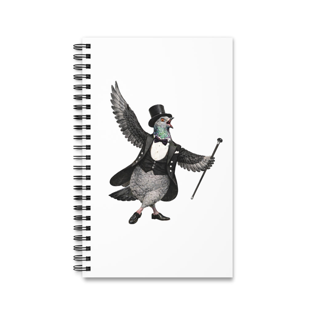 Customizable Broadway NYC Pigeon Spiral Journal | Cabaret Musical Theater Bird Lovers Notebook