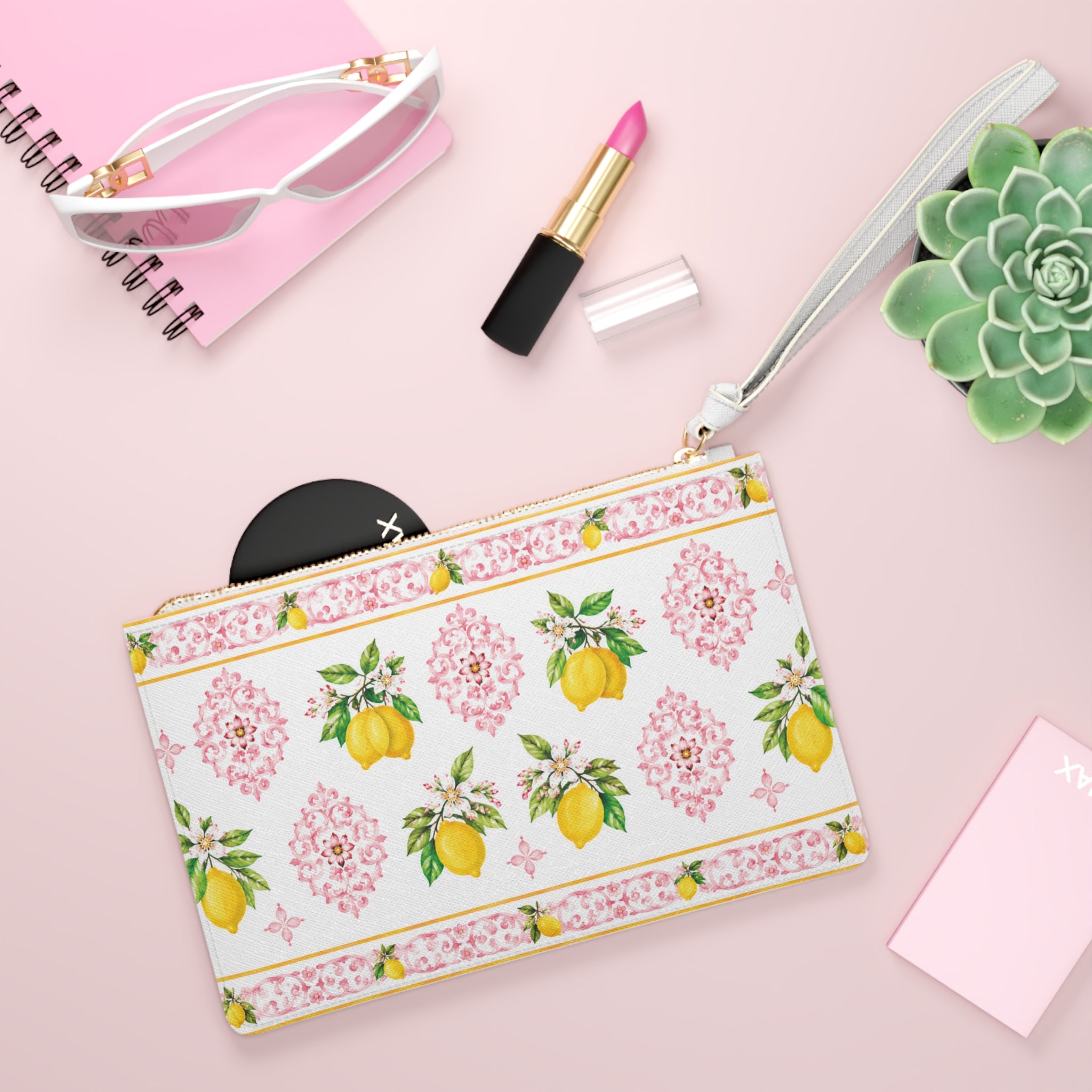 Little Italy Amalfi Pink and White with Lemon Clutch