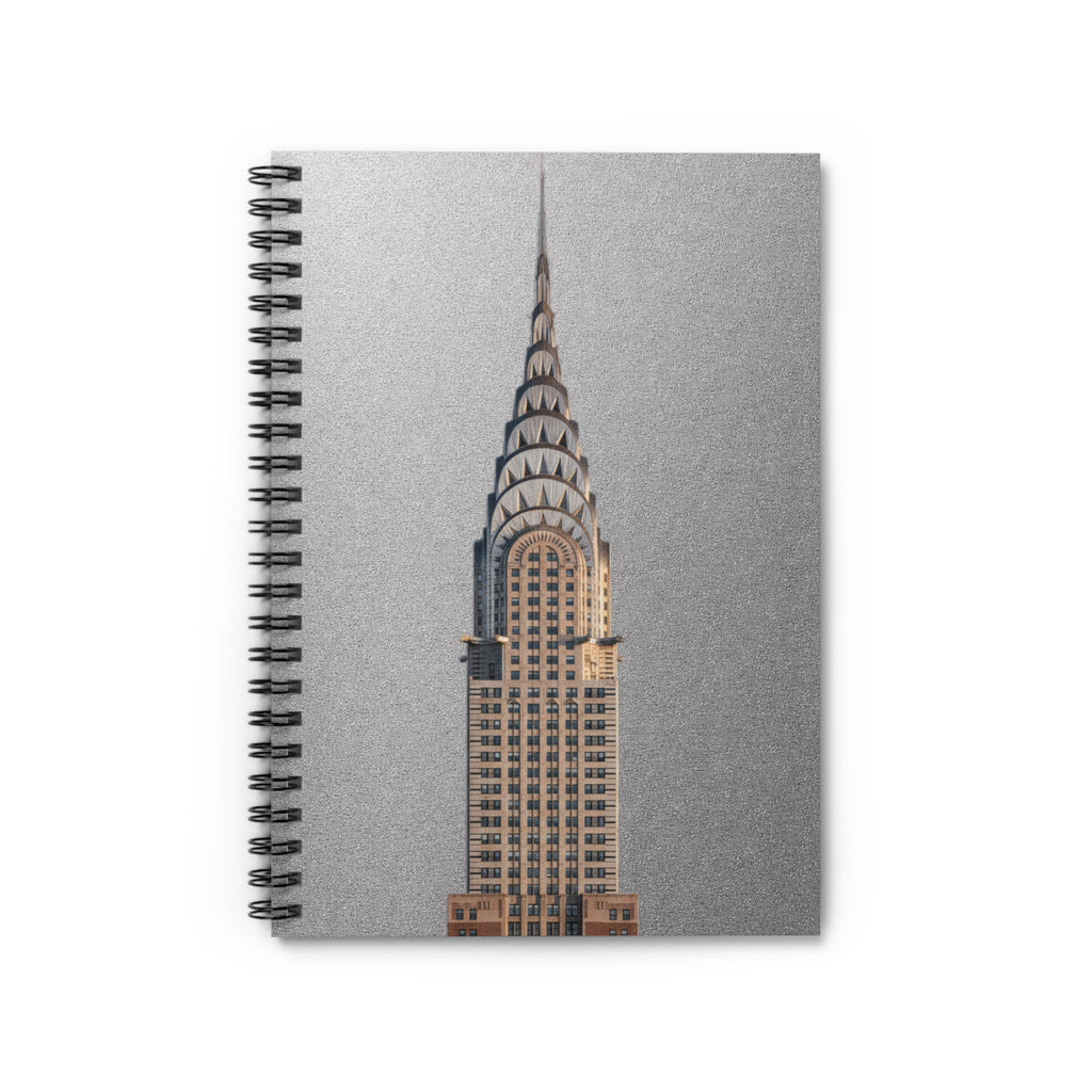 Cuaderno espiral del edificio Chrysler | Cuaderno plateado de arquitectura de Nueva York