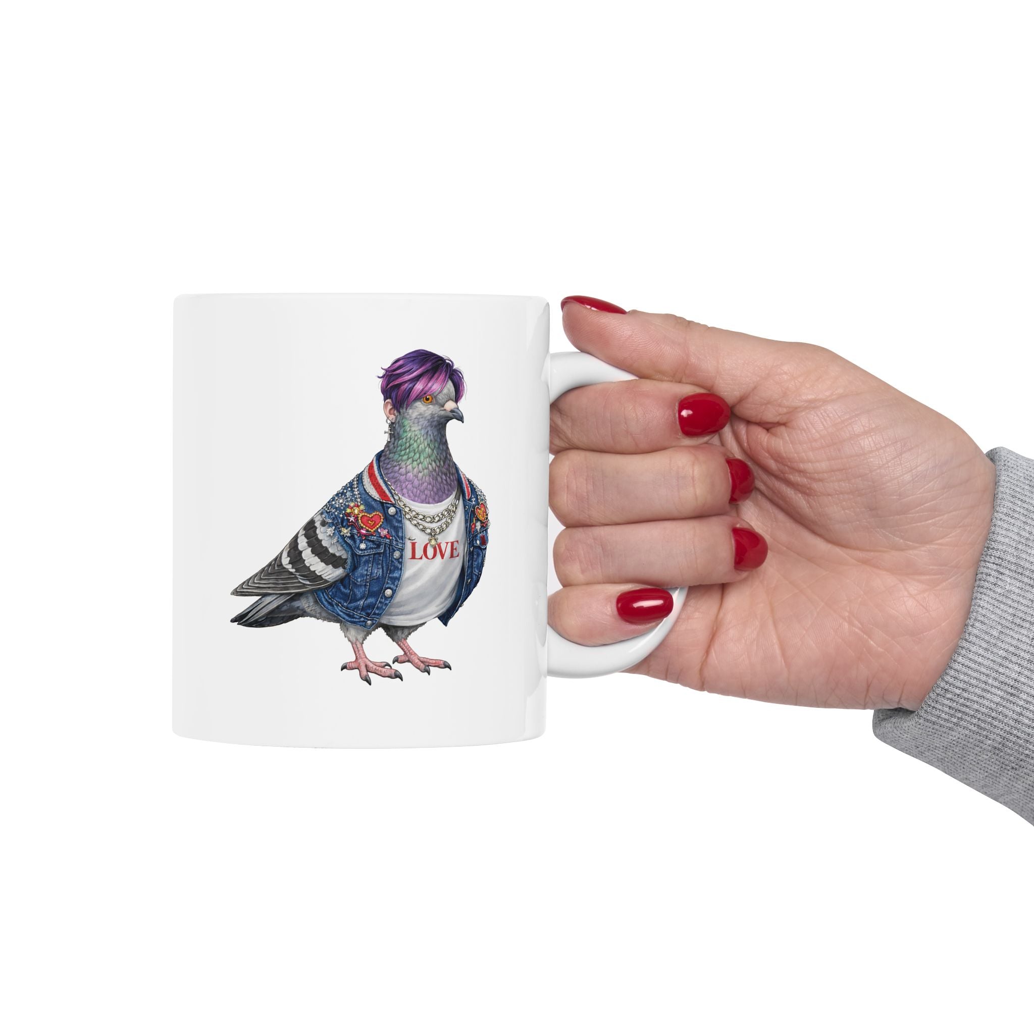 Taza personalizable de paloma de Koreatown NYC | Taza de café de cerámica para amantes de las aves y fanáticos del béisbol de Nueva York