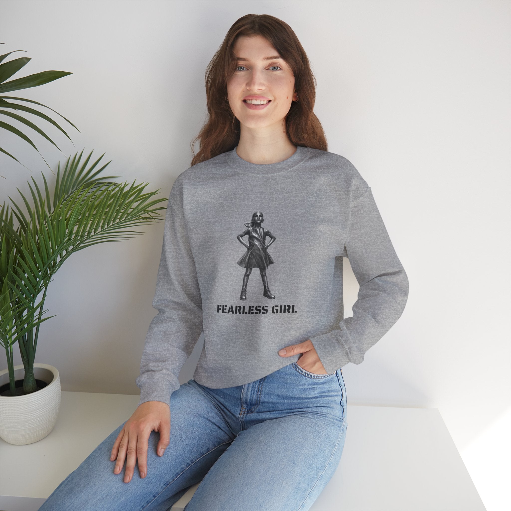 Sudadera con gráfico de la estatua Fearless Girl | Empoderamiento de Nueva York, Suéter con diseño feminista