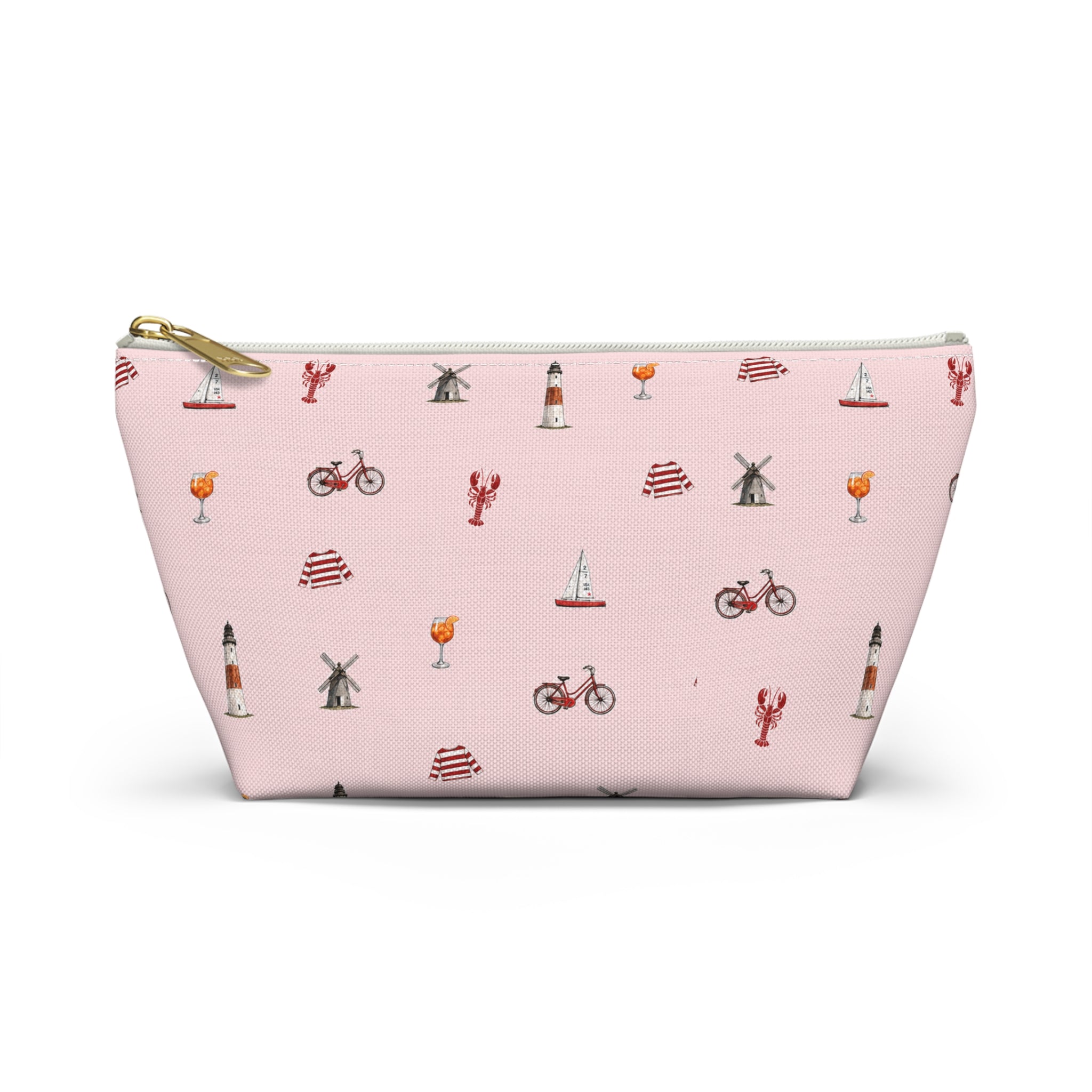 Icons of The Hamptons Pink  Accessory Pouch — T-Bottom Makeup Bag