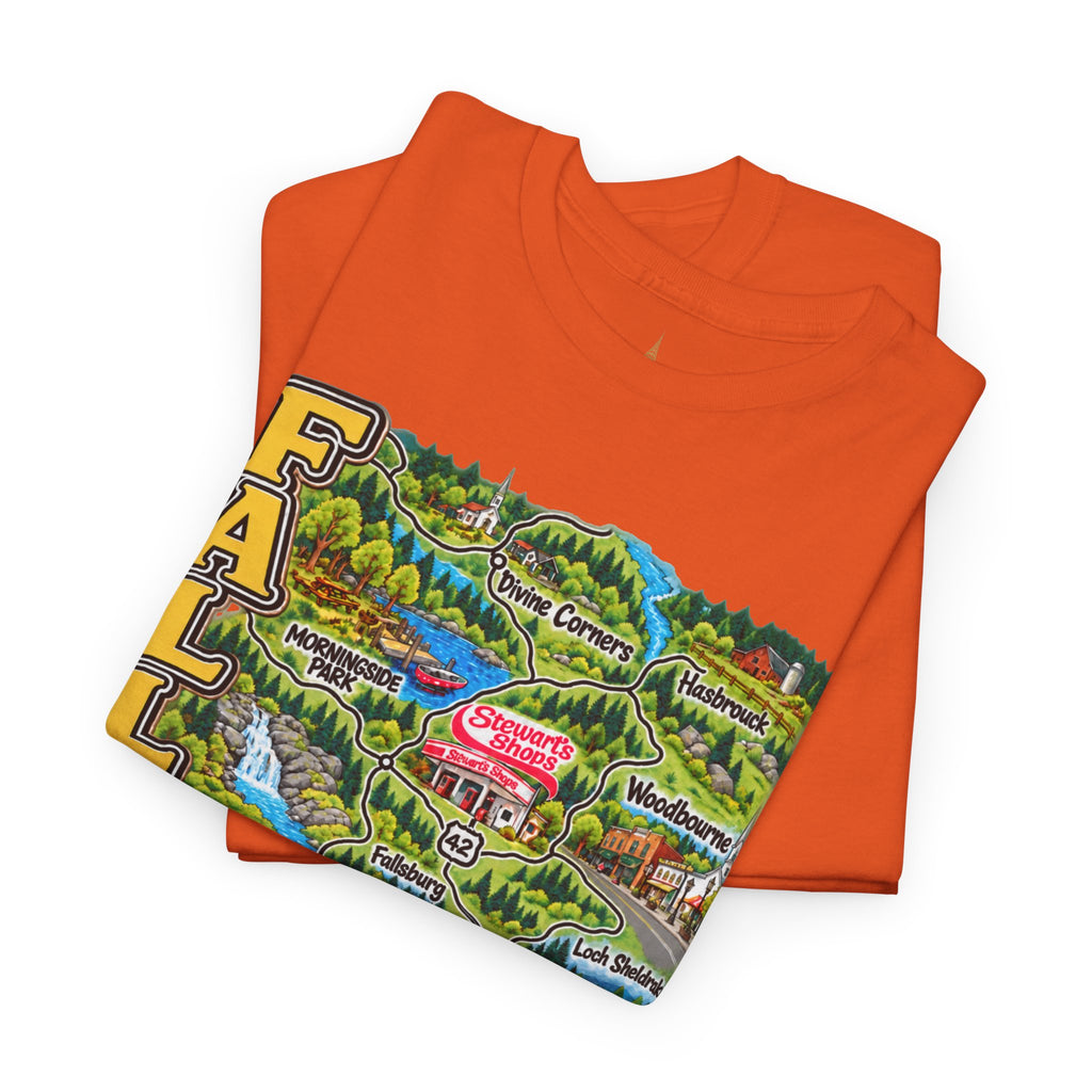 Fallsburg, NY Map T-Shirt  Catskills Upstate New York Tee