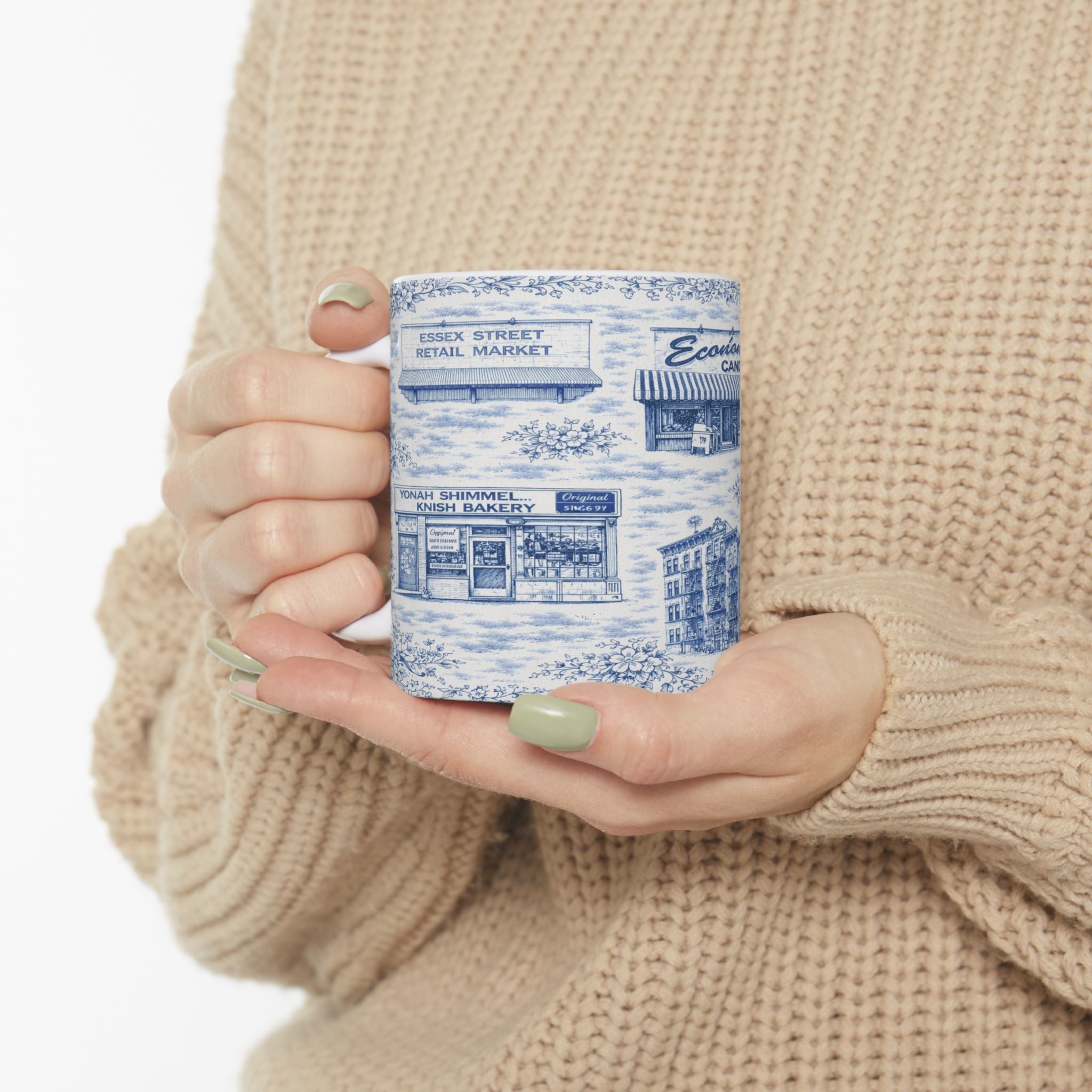 Lower East Side Blue Toile de Jouy Mug | NYC Chinoiserie Ceramic Mug