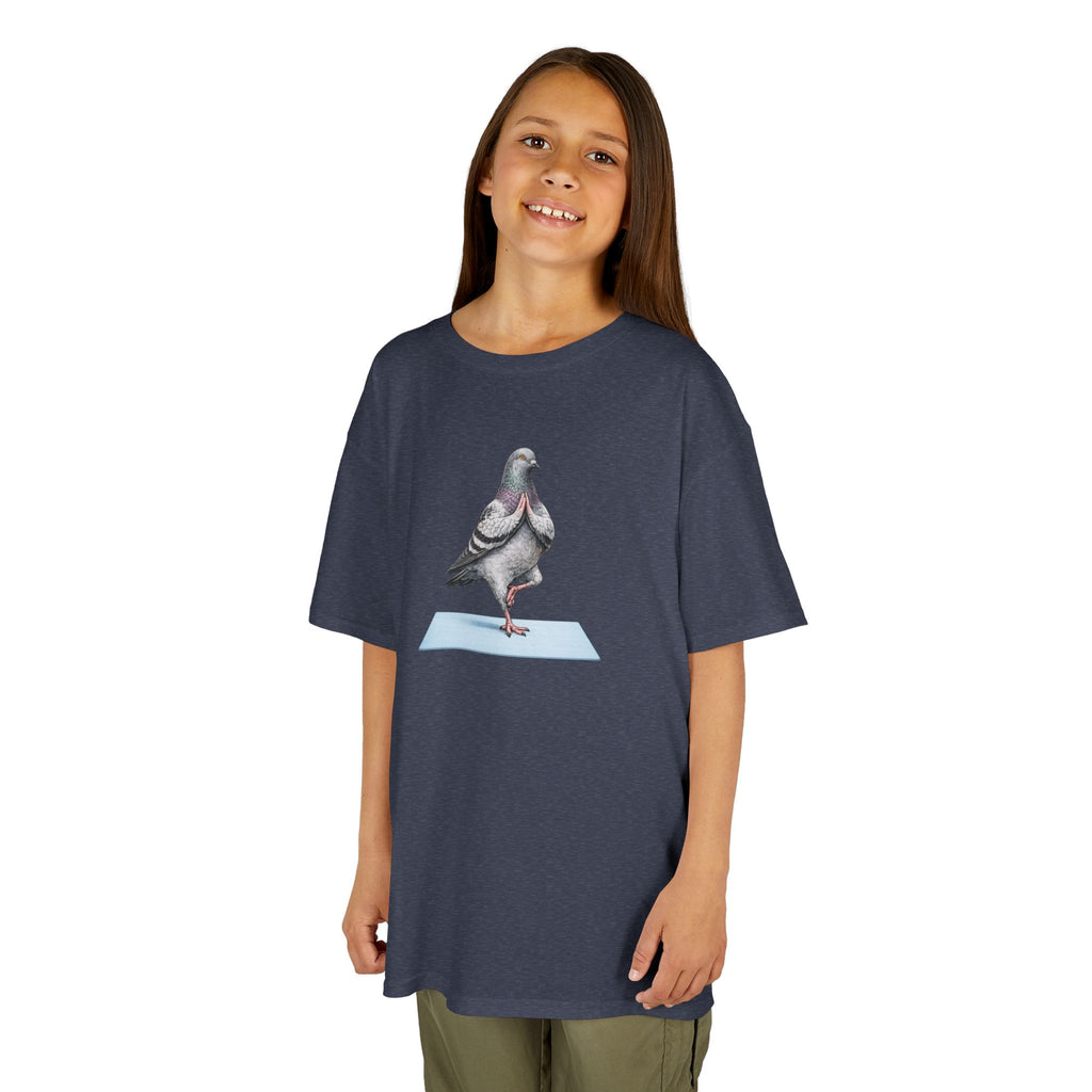 Customizable Central Park NYC Pigeon Kids Yoga Tee — Cute Bird Yoga T-Shirt for Children