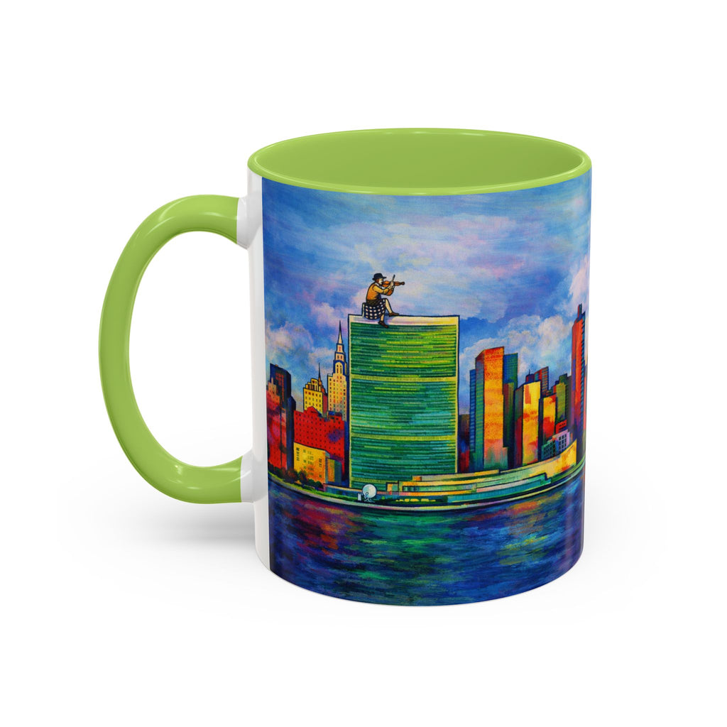 Fiddler on the Manhattan Roof  Marc Chagall-inspired Fan Art NYC Accent Coffee Mug