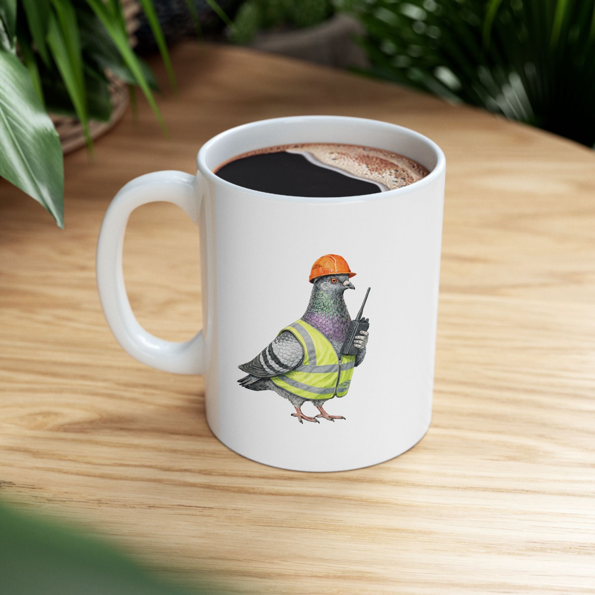 Customizable Red Hook NYC Pigeon Mug | Dock Worker Construction Bird Lovers Ceramic Coffee Cup