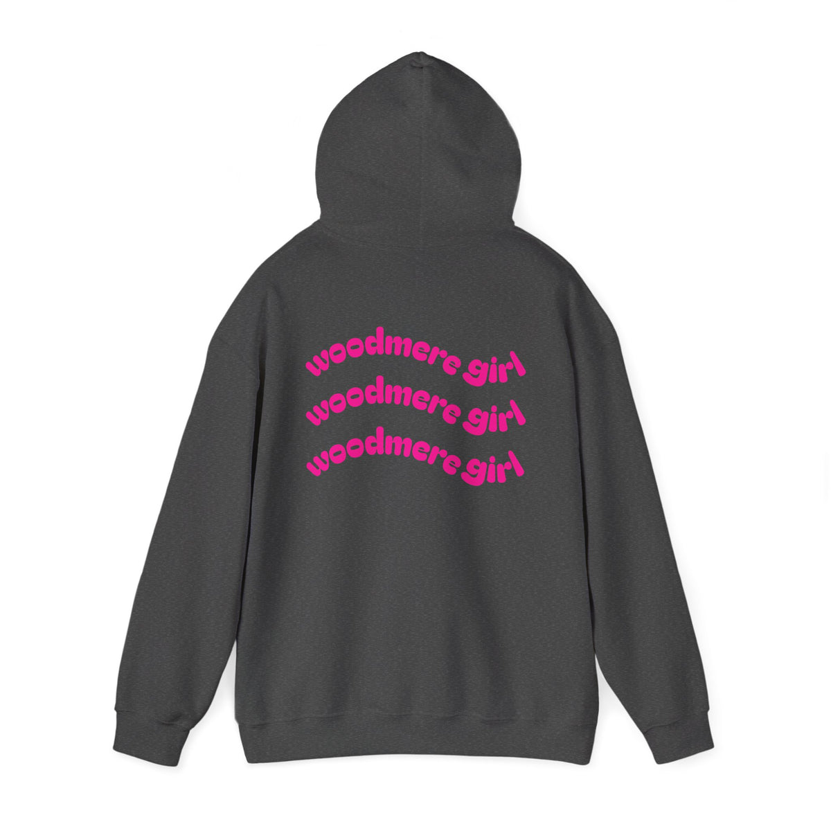 Woodmere Girl Hoodie – Retro Pink Wave Back Print Hooded Sweatshirt