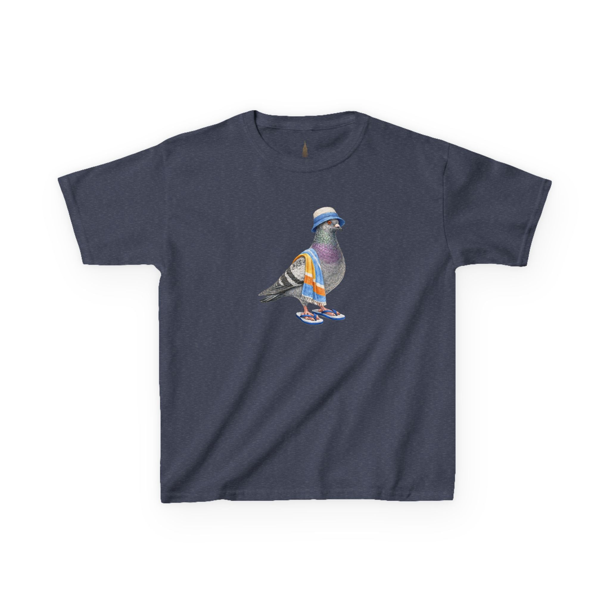 Customizable Coney Island NYC Pigeon Kid Tee —  Cute Bird Beach Bum T-Shirt for Children