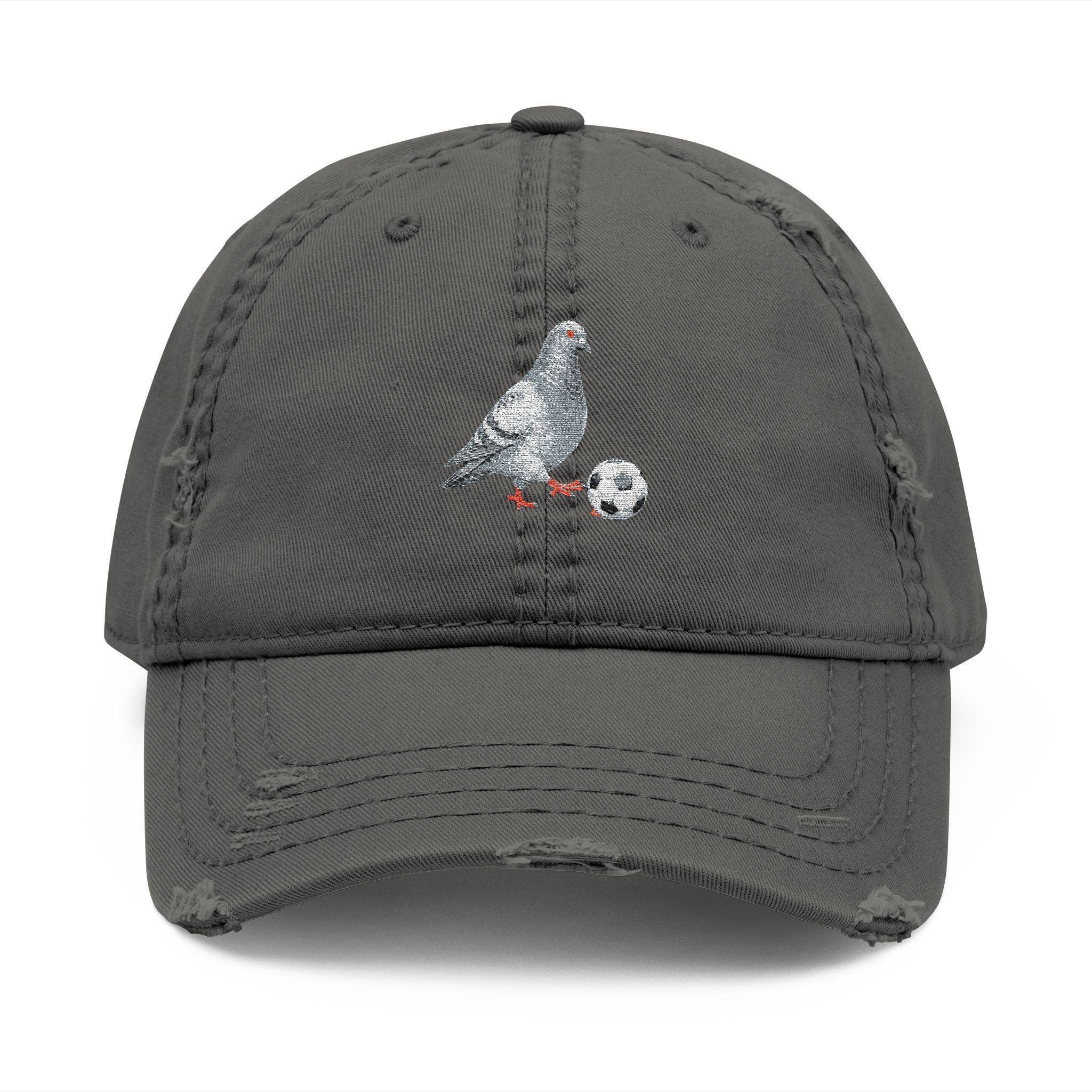 Corona NYC Pigeon Dad Hat – Distressed Embroidered New York Soccer Ball Cap
