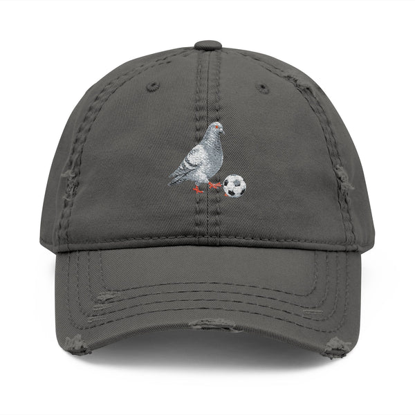 Corona NYC Pigeon Dad Hat – Distressed Embroidered New York Soccer Ball Cap