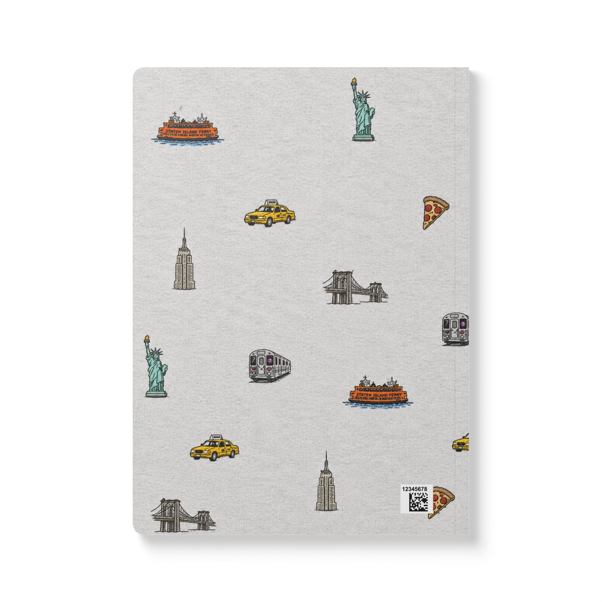 Icons of New York City Heather Gray Softcover Notebook