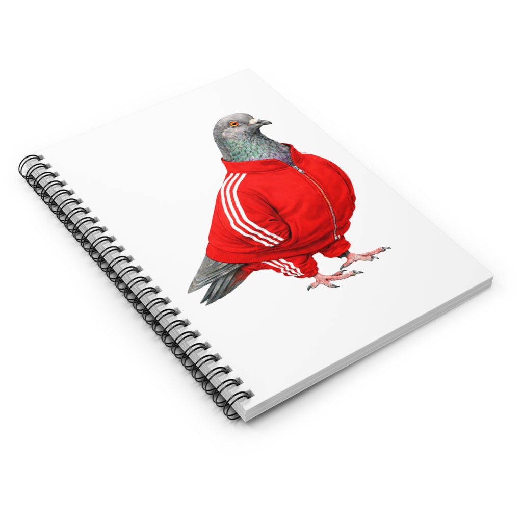 Customizable Brighton Beach NYC Pigeon Spiral Journal | Brooklyn Track Suit Bird Lovers Notebook