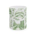 Chicago Green Toile de Jouy Ceramic Mug (11oz)
