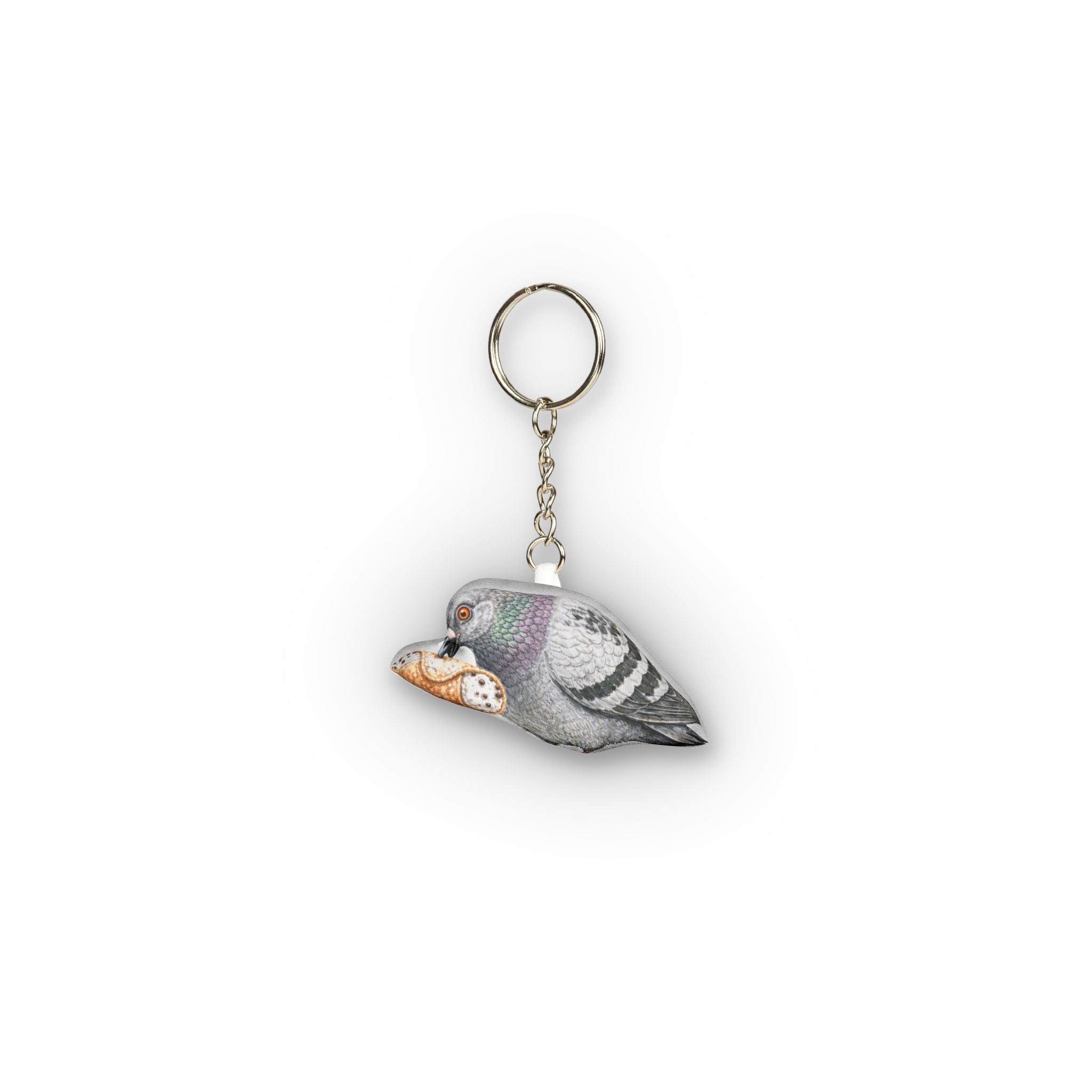 Arthur Avenue NYC Pigeon Mini Plush Keychain | NYC Little Italy Cannoli Bird Lovers Plushie Bag Charm