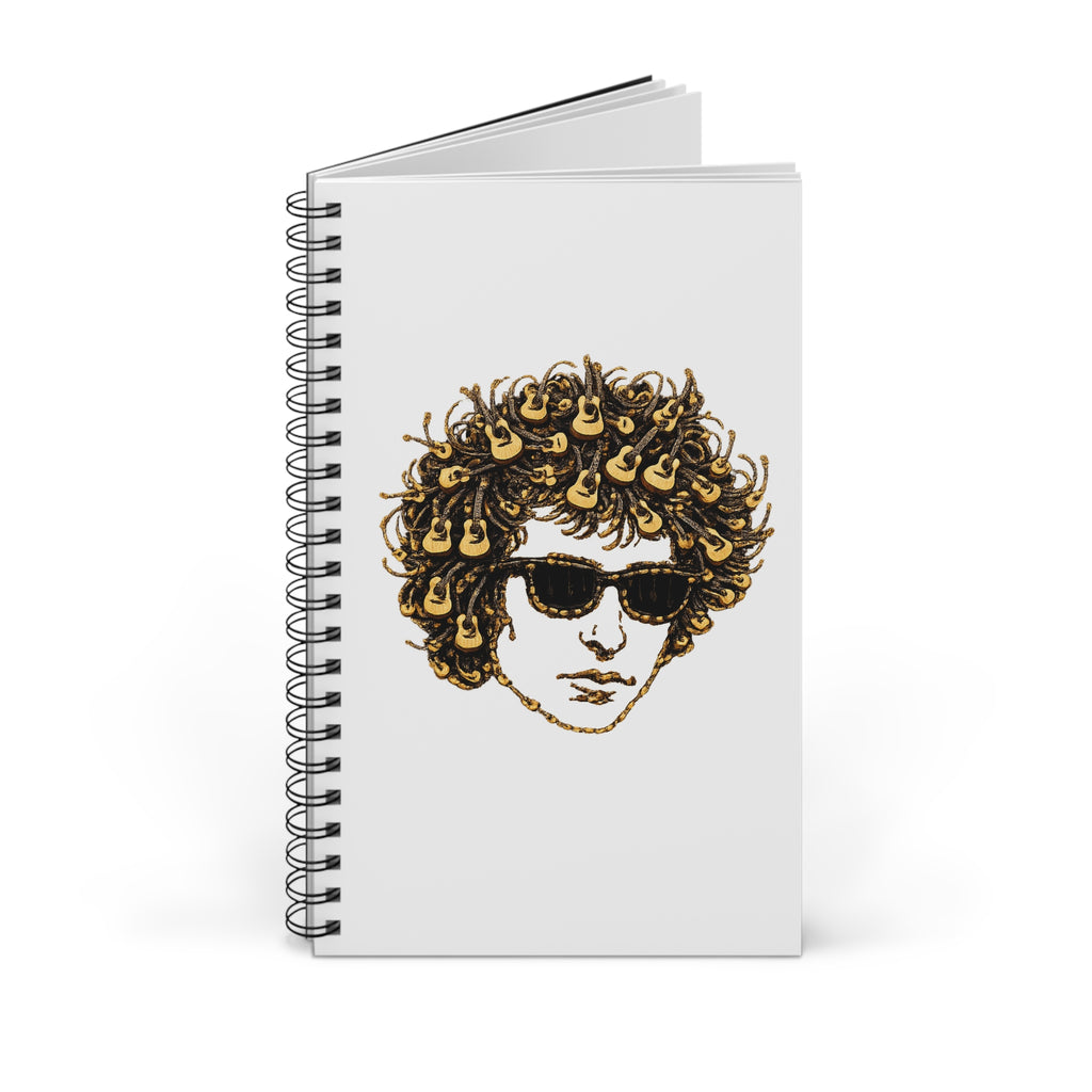 Customizable Guitar Bob Dylan Spiral Journal | NYC Music Folk Singer Notebook