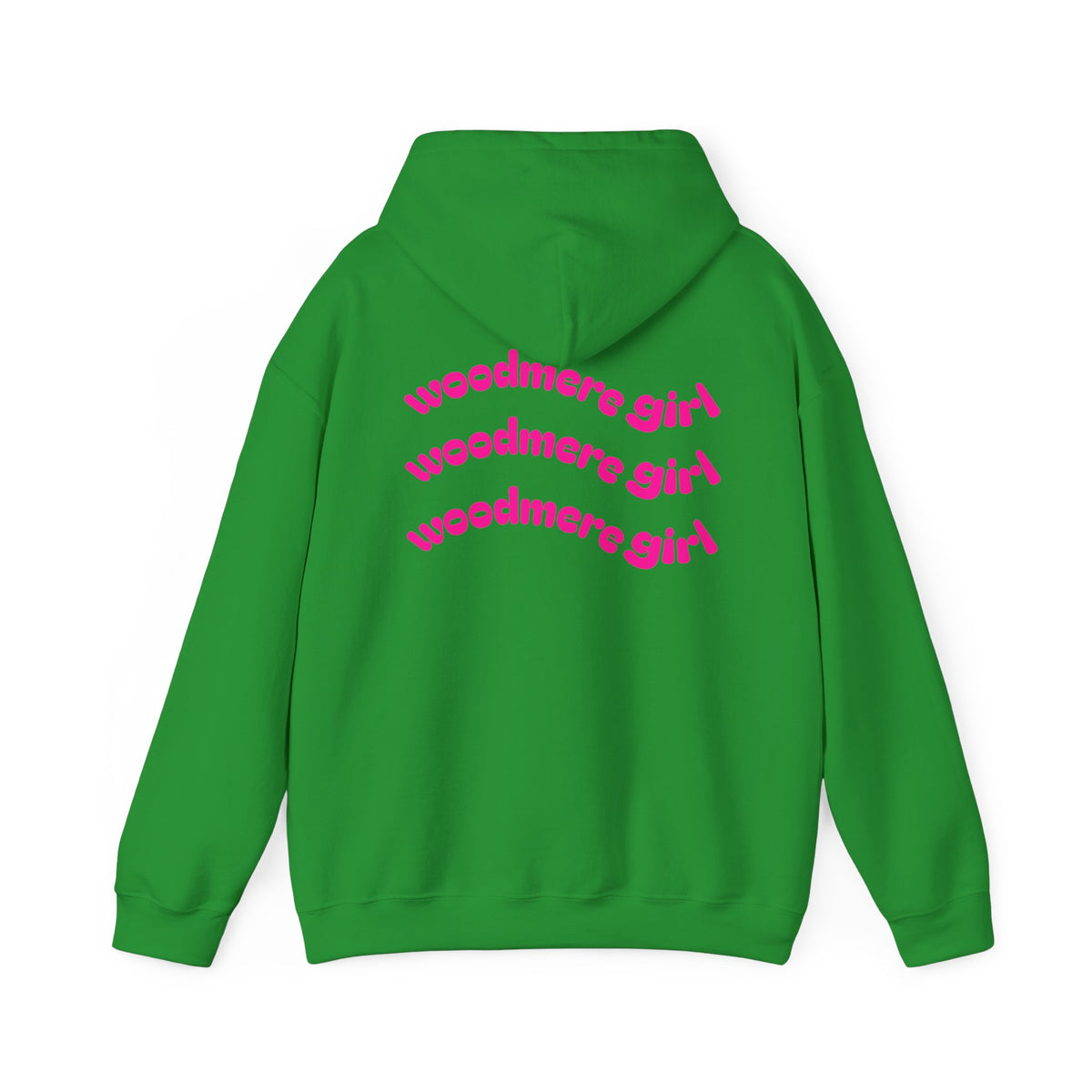 Woodmere Girl Hoodie – Retro Pink Wave Back Print Hooded Sweatshirt