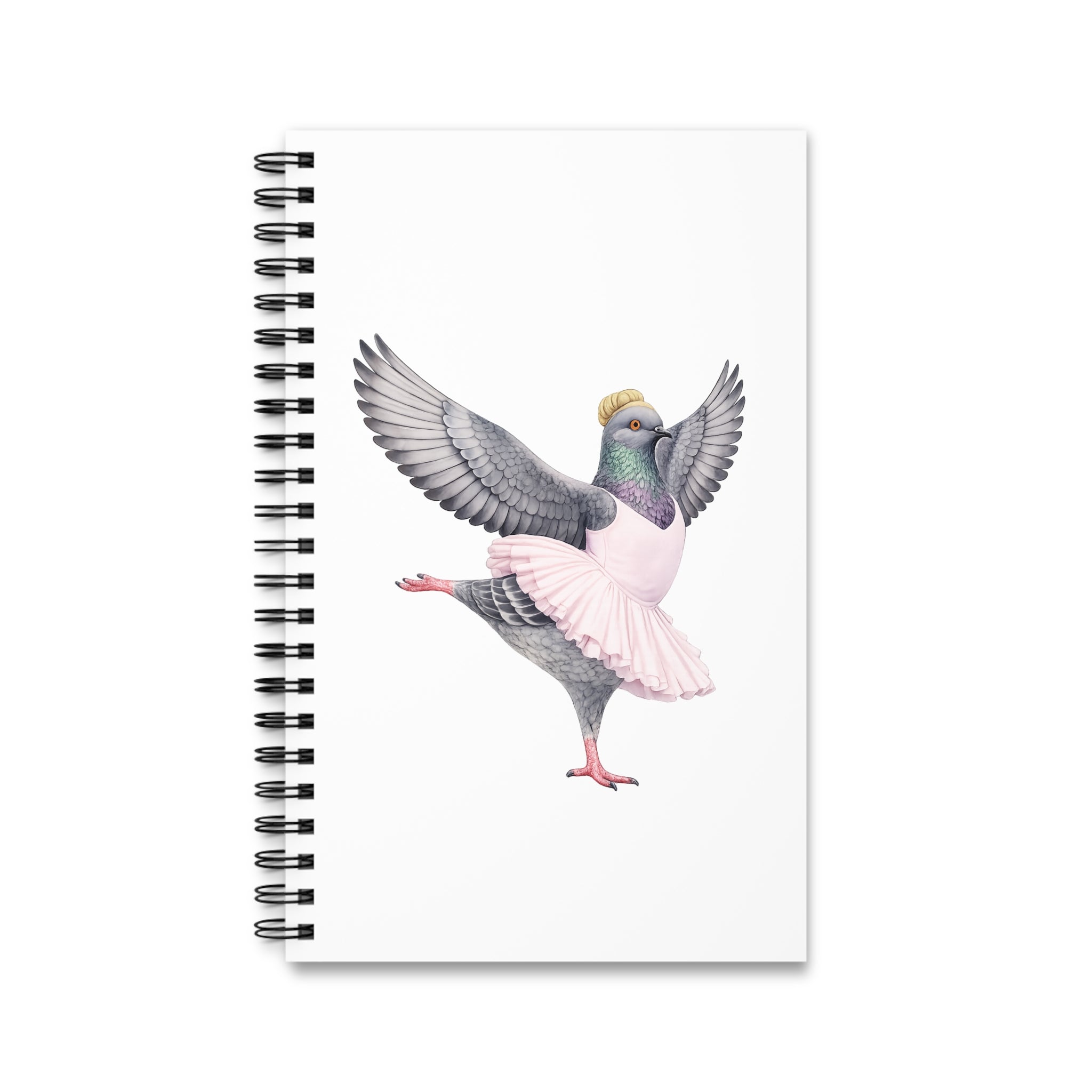 Customizable Lincoln Square NYC Pigeon Spiral Journal | Bunhead Ballerina Bird Lovers Notebook