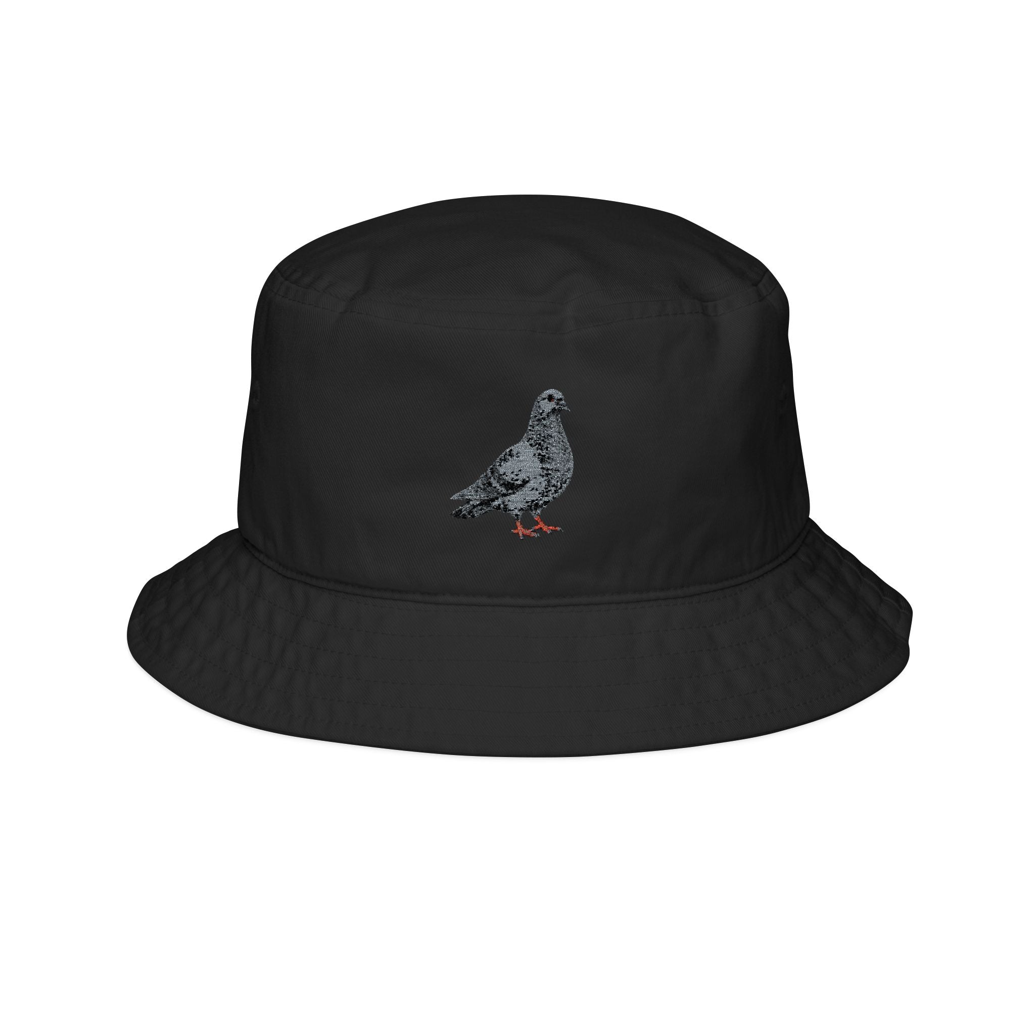NYC Pigeon Embroidery Bucket Hat | The New Yorker Embroidered Bird Hat