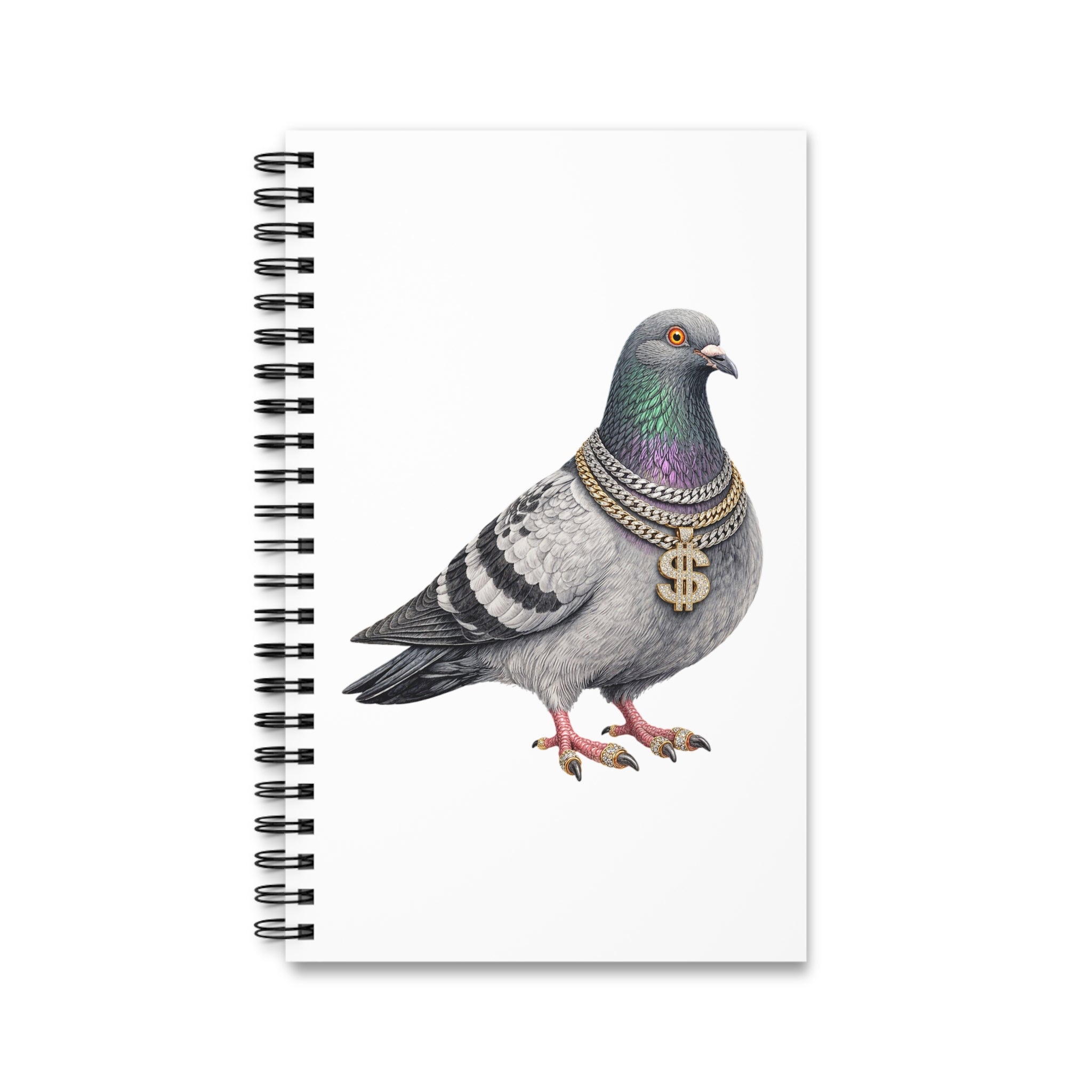 Customizable Diamond District NYC Pigeon Spiral Journal | Bling Jeweler Bird Lovers Notebook