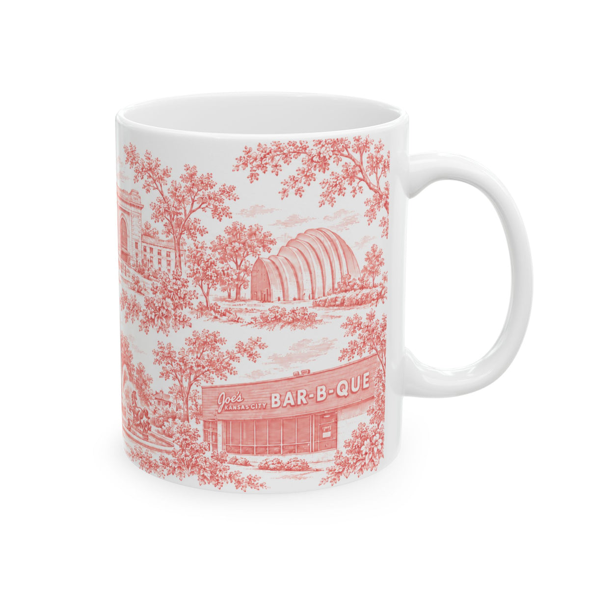 Kansas City Red Toile de Jouy 11oz Ceramic Mug