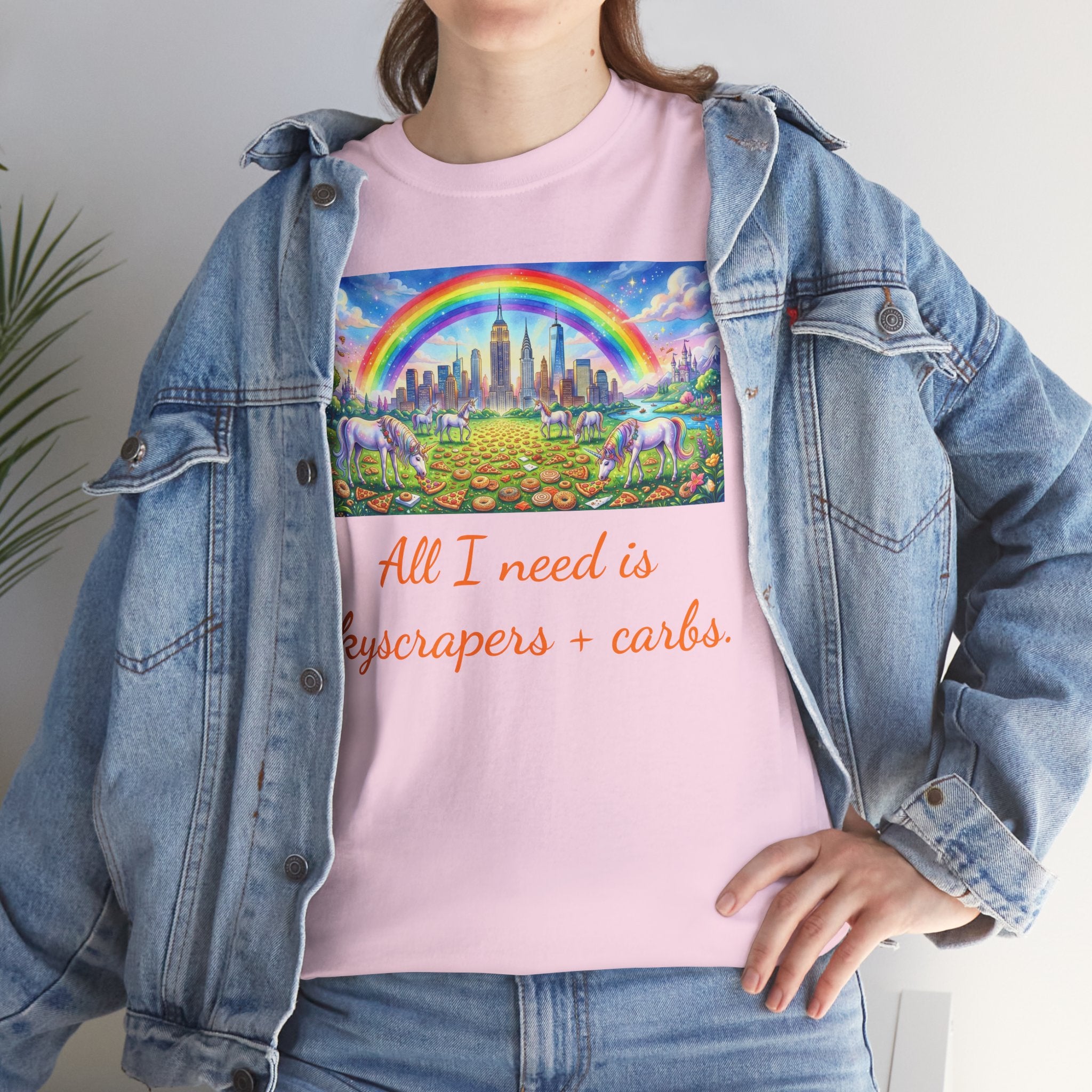 NYC Skyscrapers and Carbs T-Shirt | New York Is a Fairy Tale City Tee