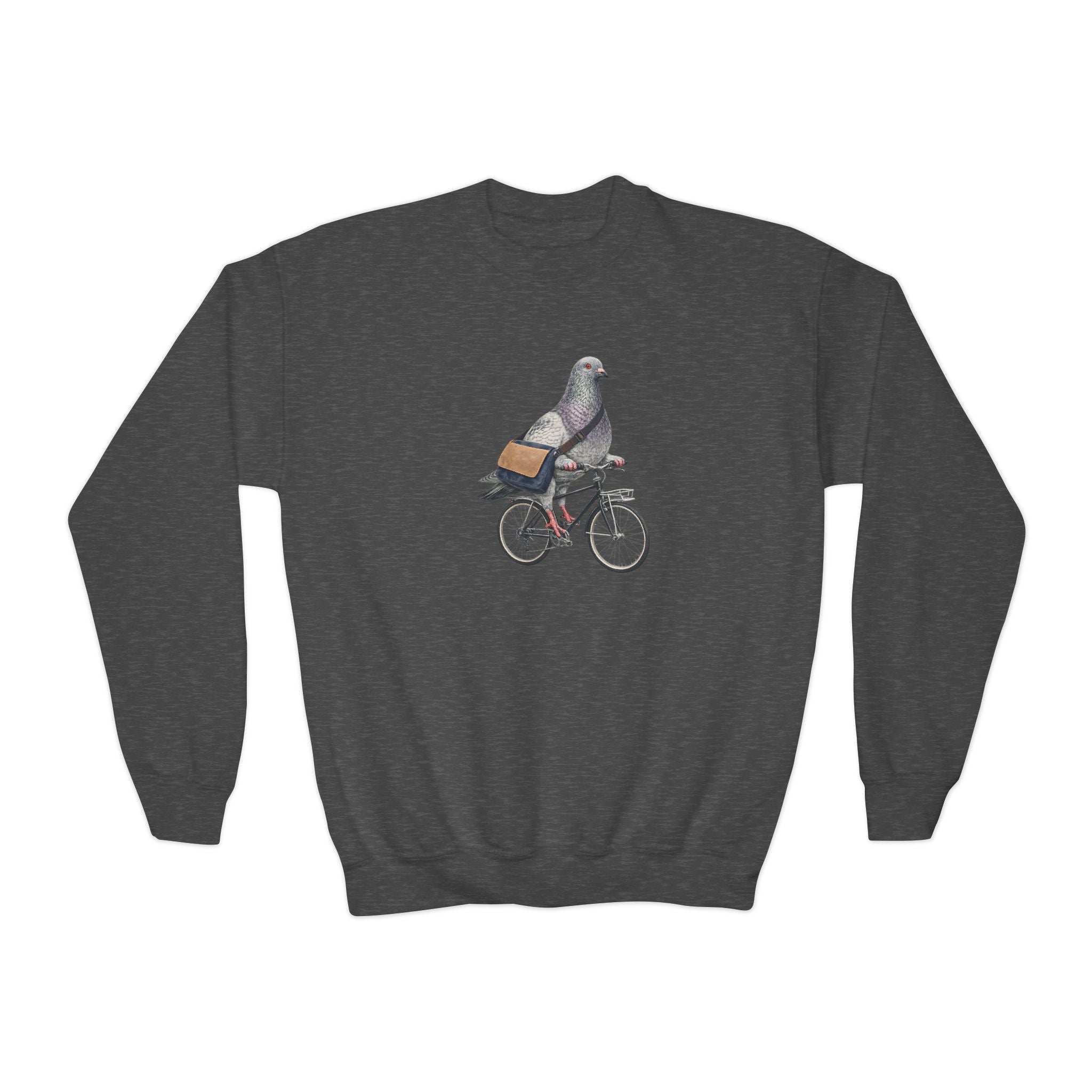 Customizable Midtown NYC Pigeon NYC Kids Crewneck Sweatshirt    New York Bike Rider Bird Lover Childrens Sweater