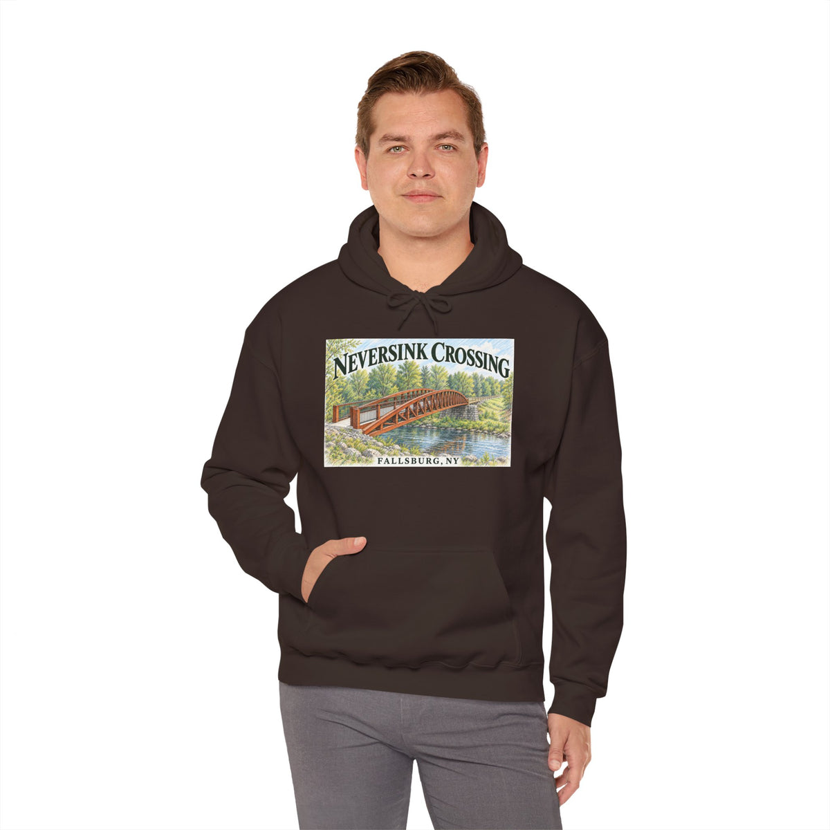 Neversink Crossing Fallsburg Catskills Upstate New York Pullover Hoodie