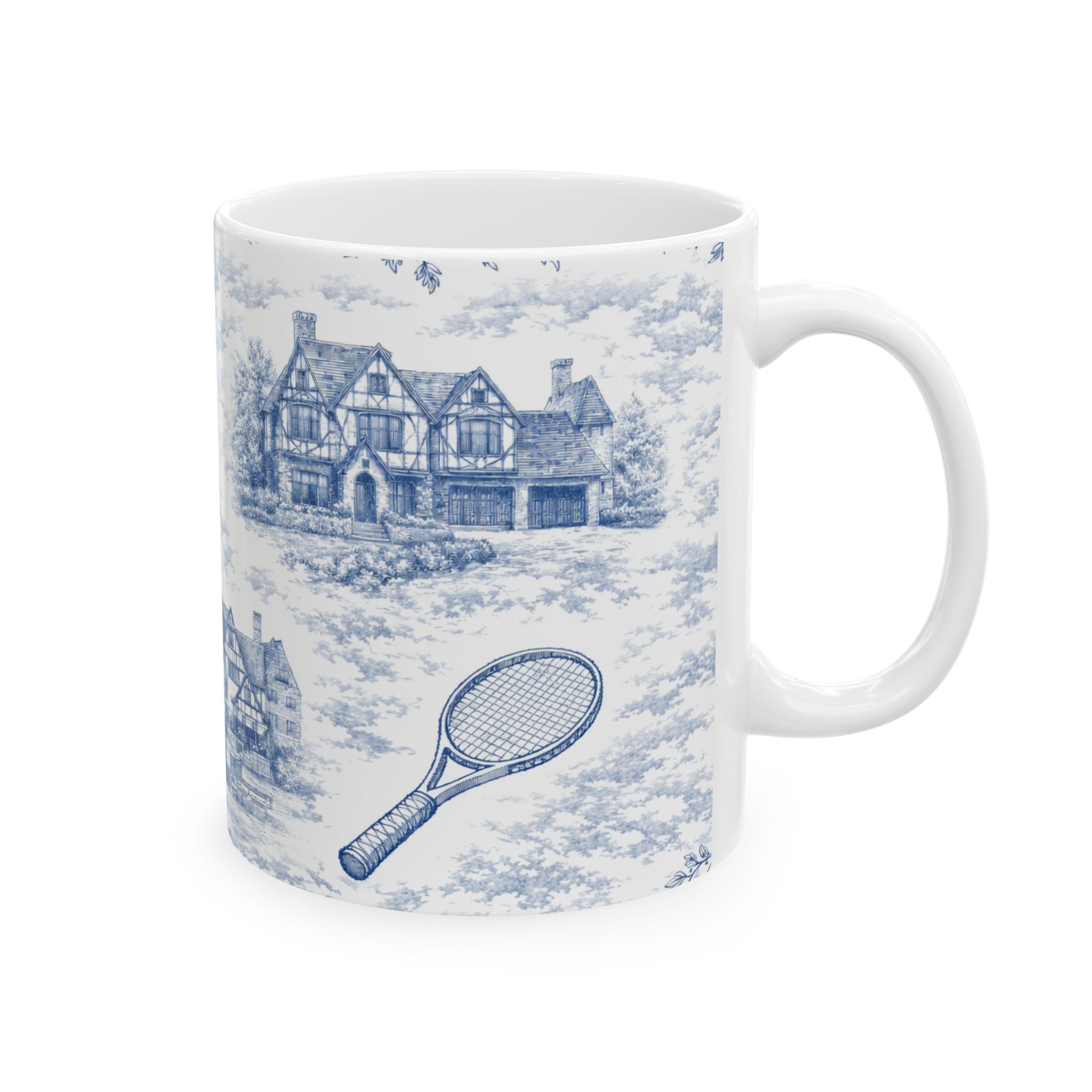 Forest Hills Blue Toile De Jouy Mug | Queens Chinoiserie Coffee Cup