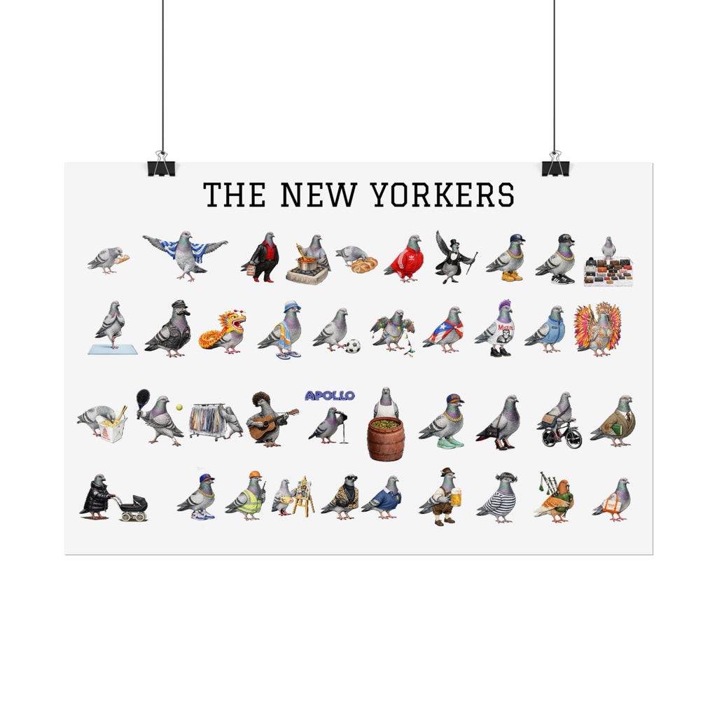 The New Yorkers Neighborhood Pigeons Rolled Poster | NYC Pigeon Gift for Bird Lovers