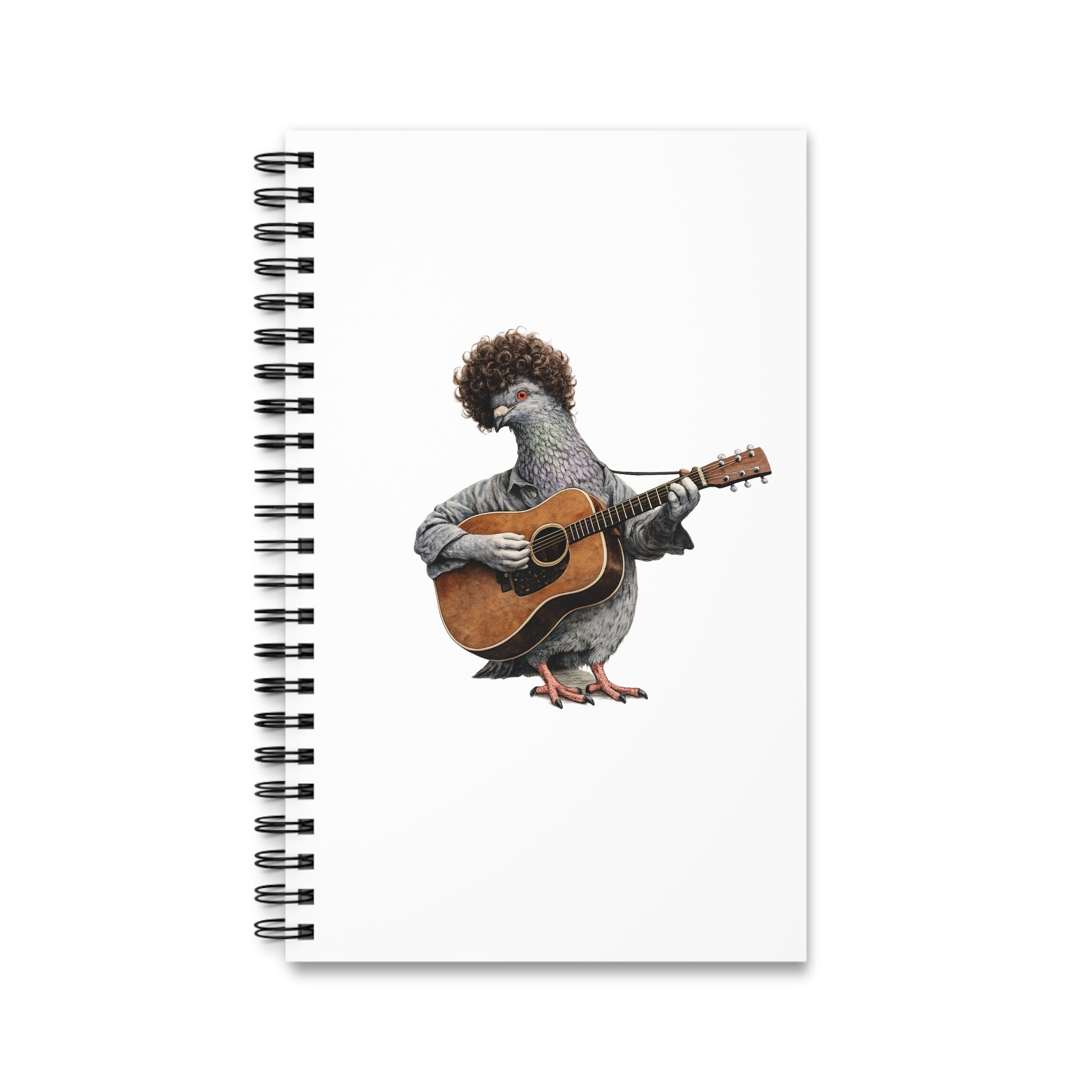 Customizable Greenwich Village NYC Pigeon Spiral Journal |  New York Folk Singer Bird Lovers Notebook