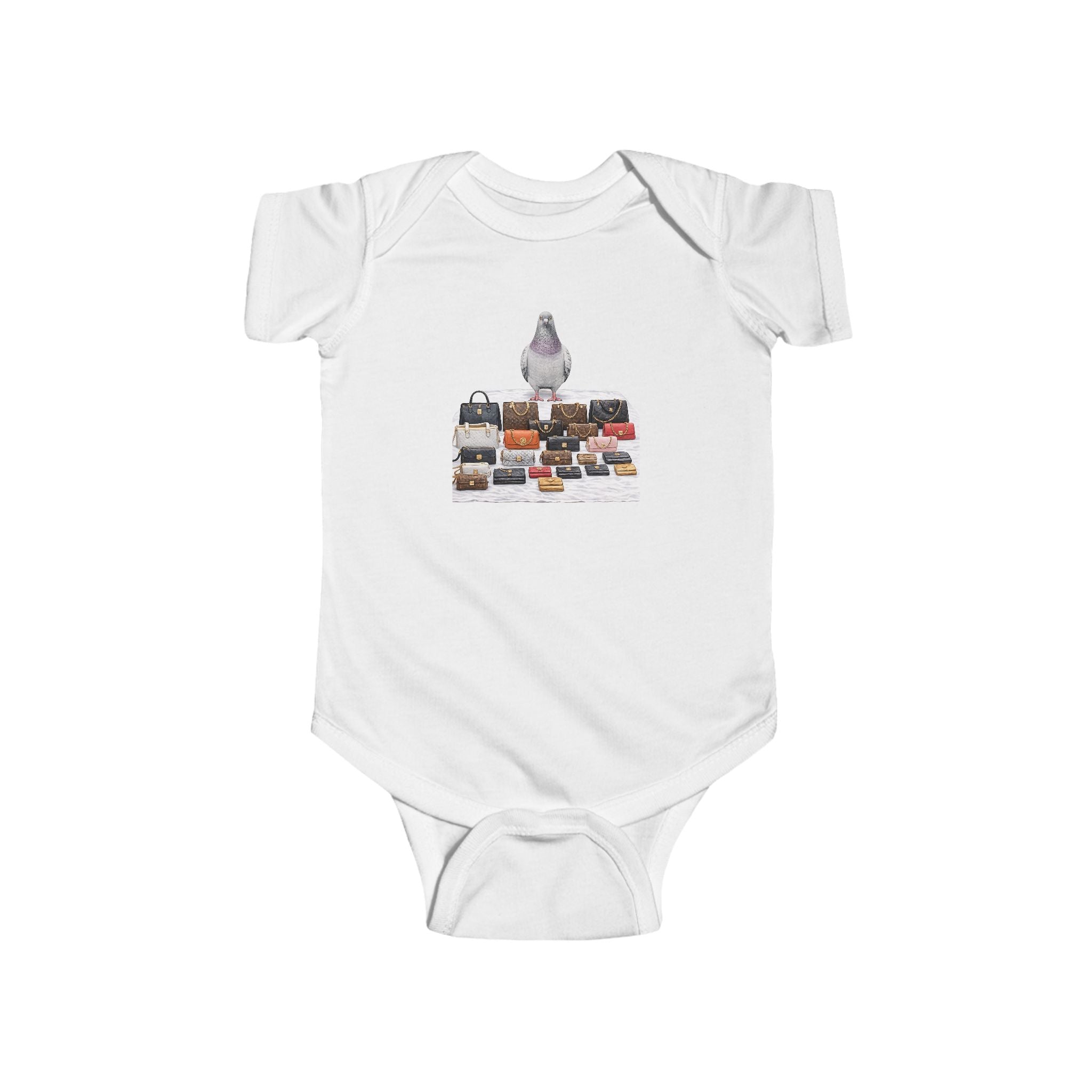 Customizable Canal Street NYC Pigeon Baby Onesie | New Yorker Reveal Infant Bodysuit