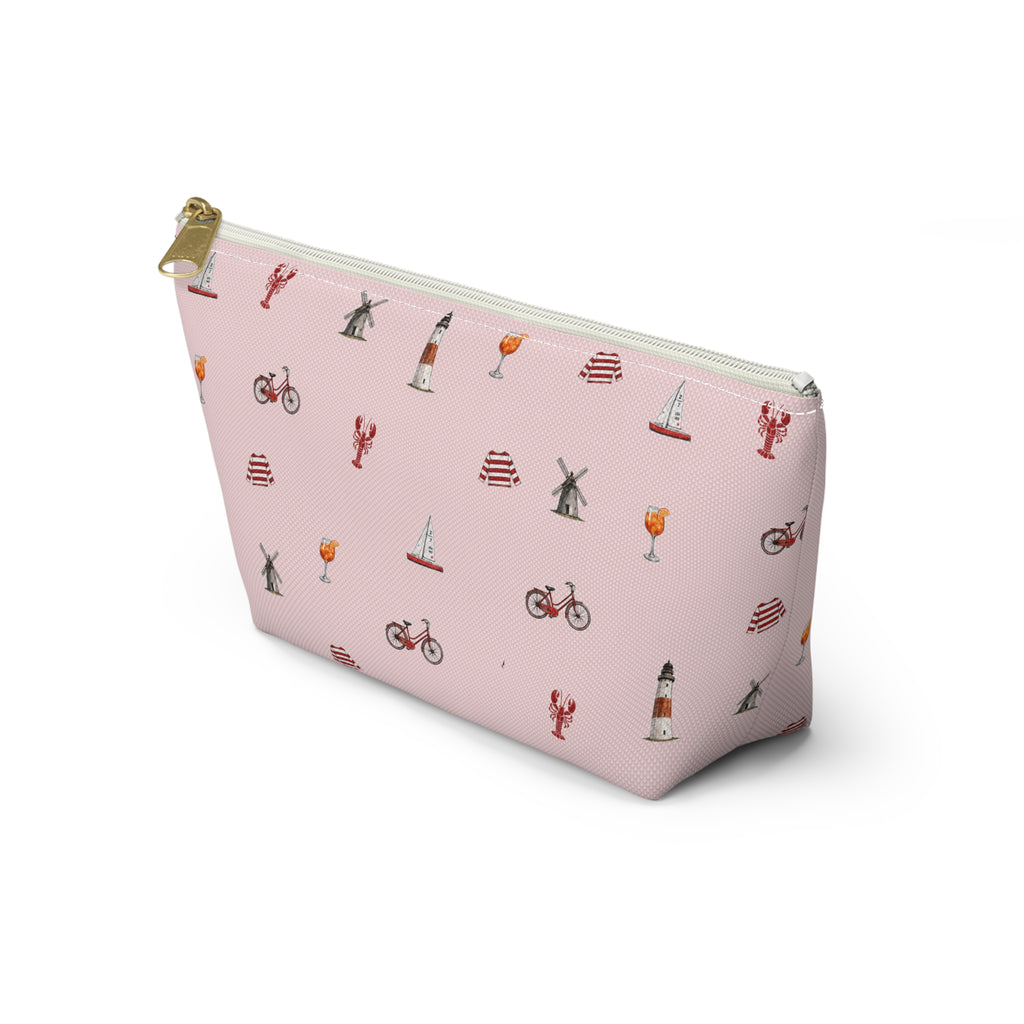 Icons of The Hamptons Pink  Accessory Pouch — T-Bottom Makeup Bag