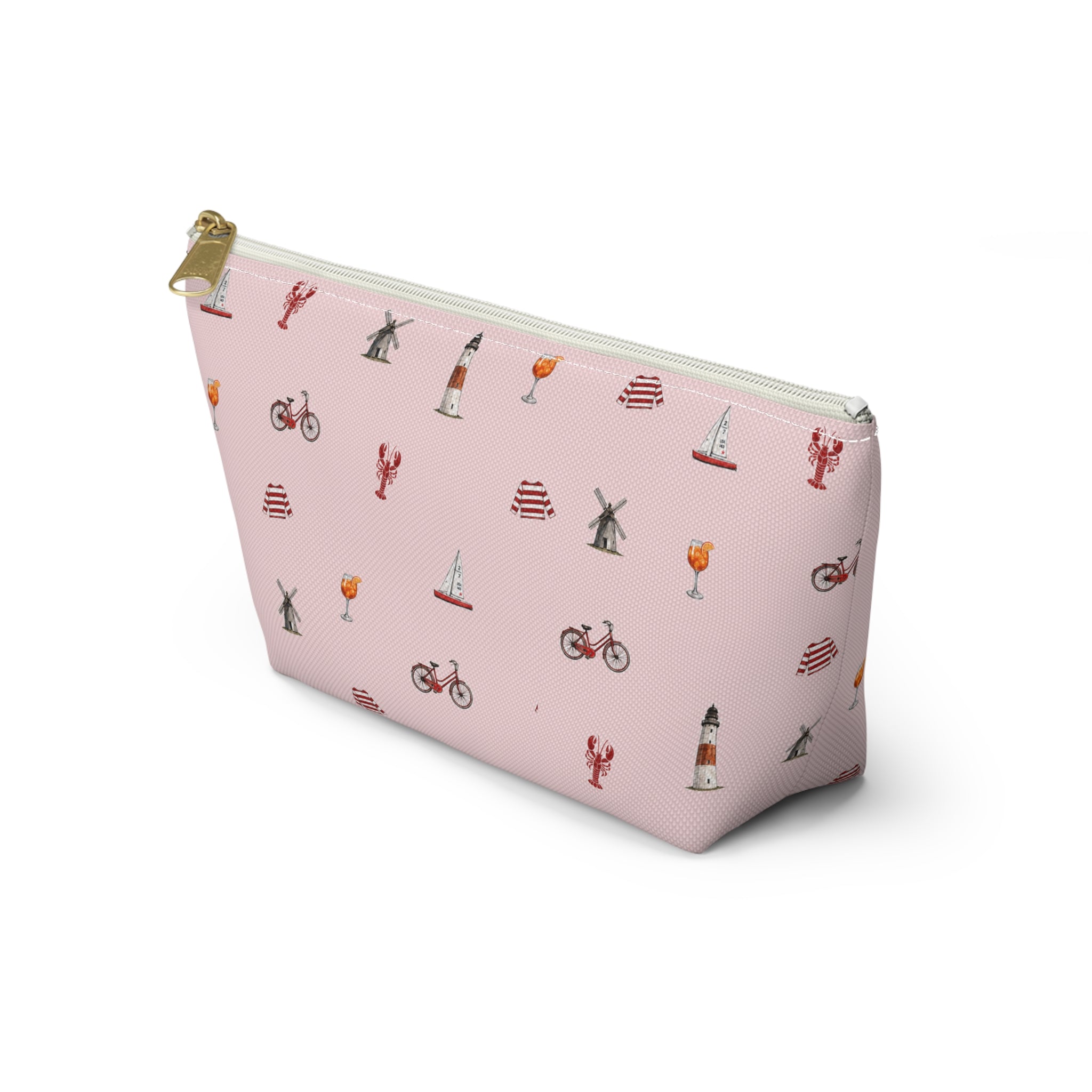 Icons of The Hamptons Pink  Accessory Pouch — T-Bottom Makeup Bag