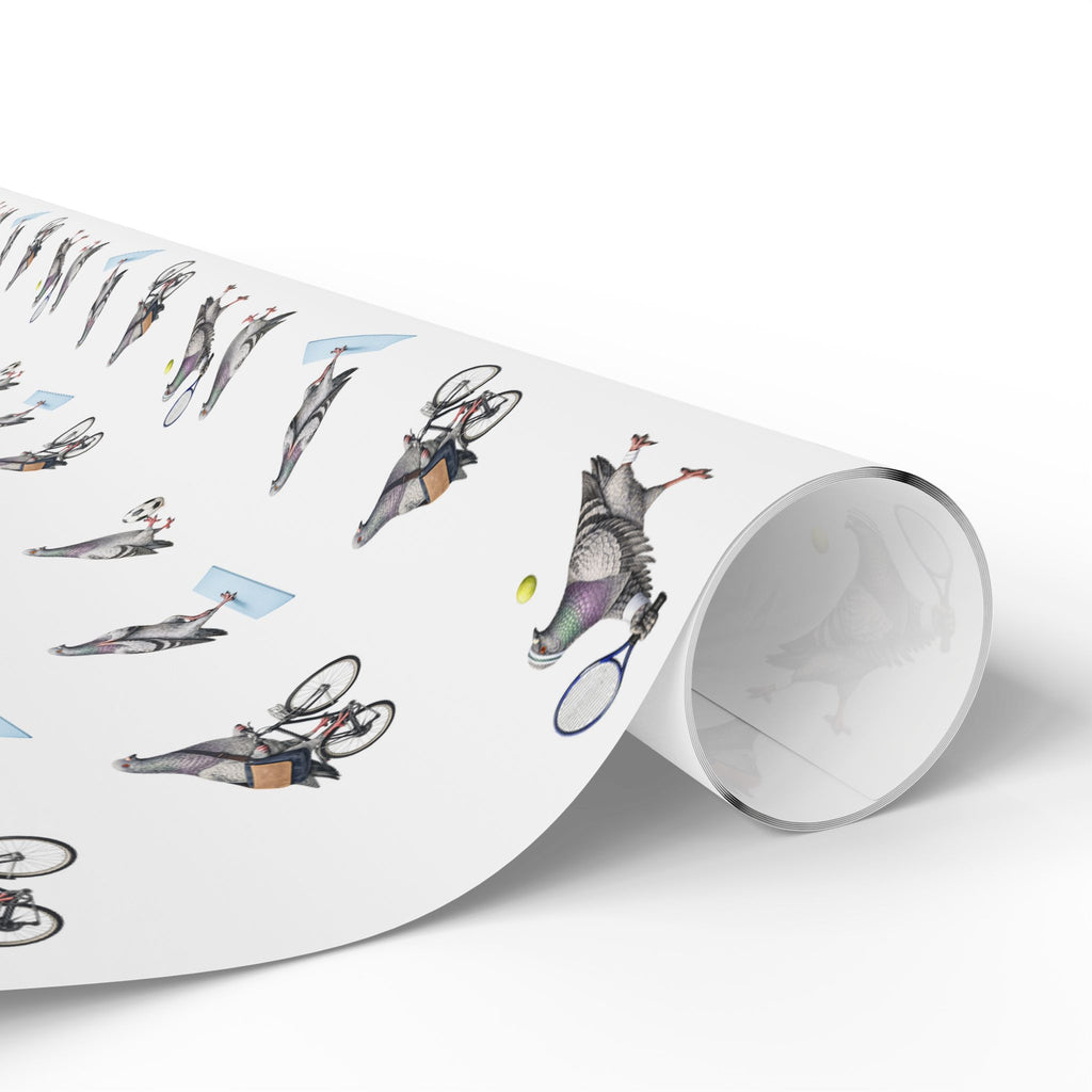 Get Well Soon NYC Pigeon Pattern Gift Wrap Paper | New York Active Lifestyle Bird Lover Wrapping Paper Roll