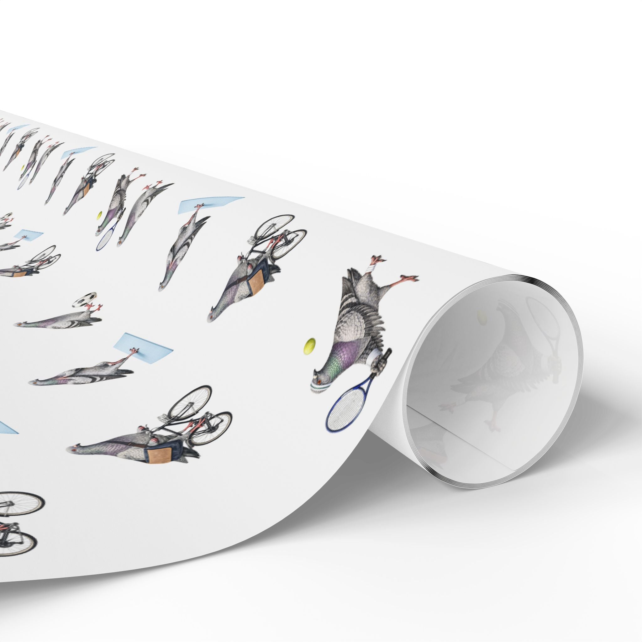 Get Well Soon NYC Pigeon Pattern Gift Wrap Paper | New York Active Lifestyle Bird Lover Wrapping Paper Roll