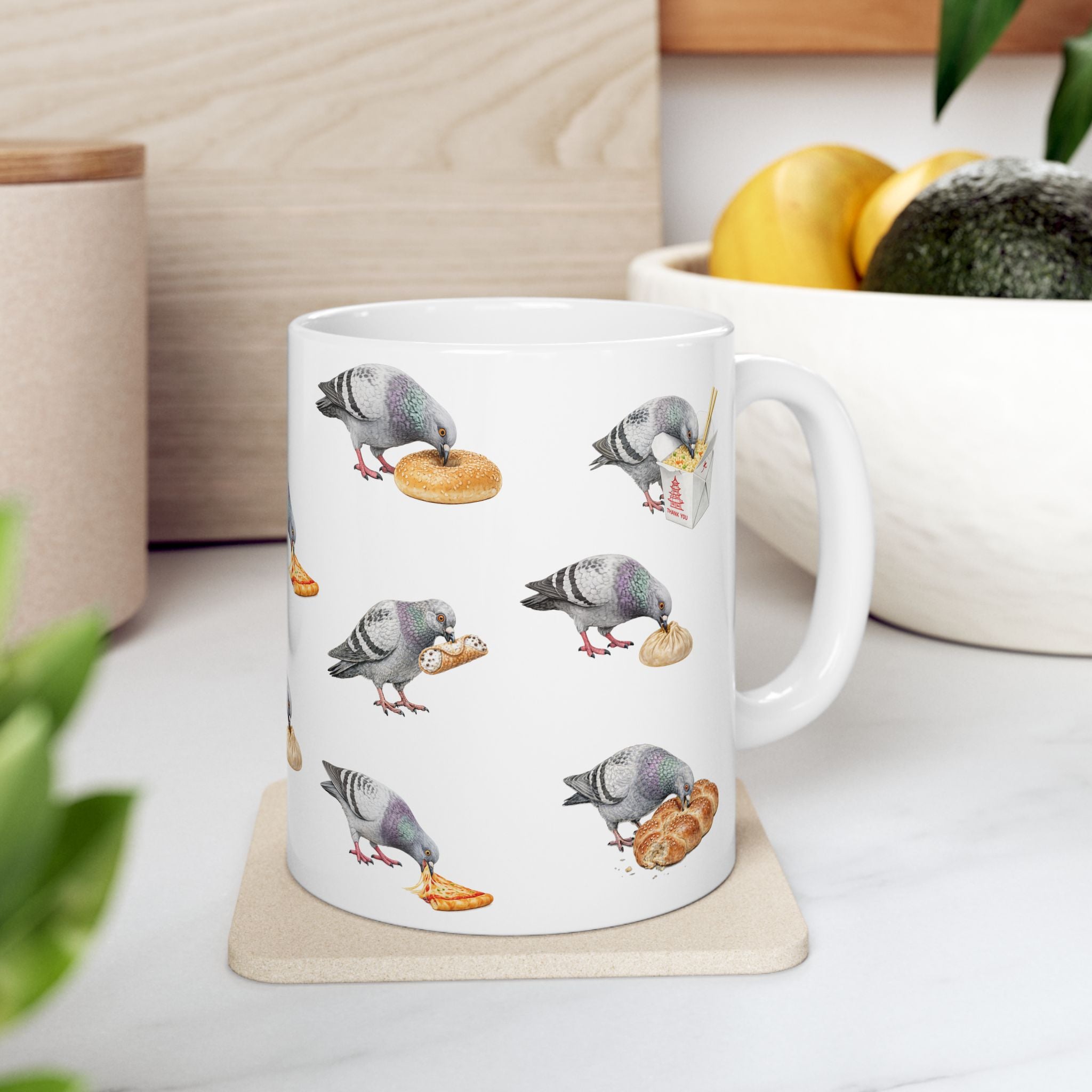 NYC Pigeon New York Food Influencer Ceramic Mug — NYC Foodie Coffee Mug 11oz